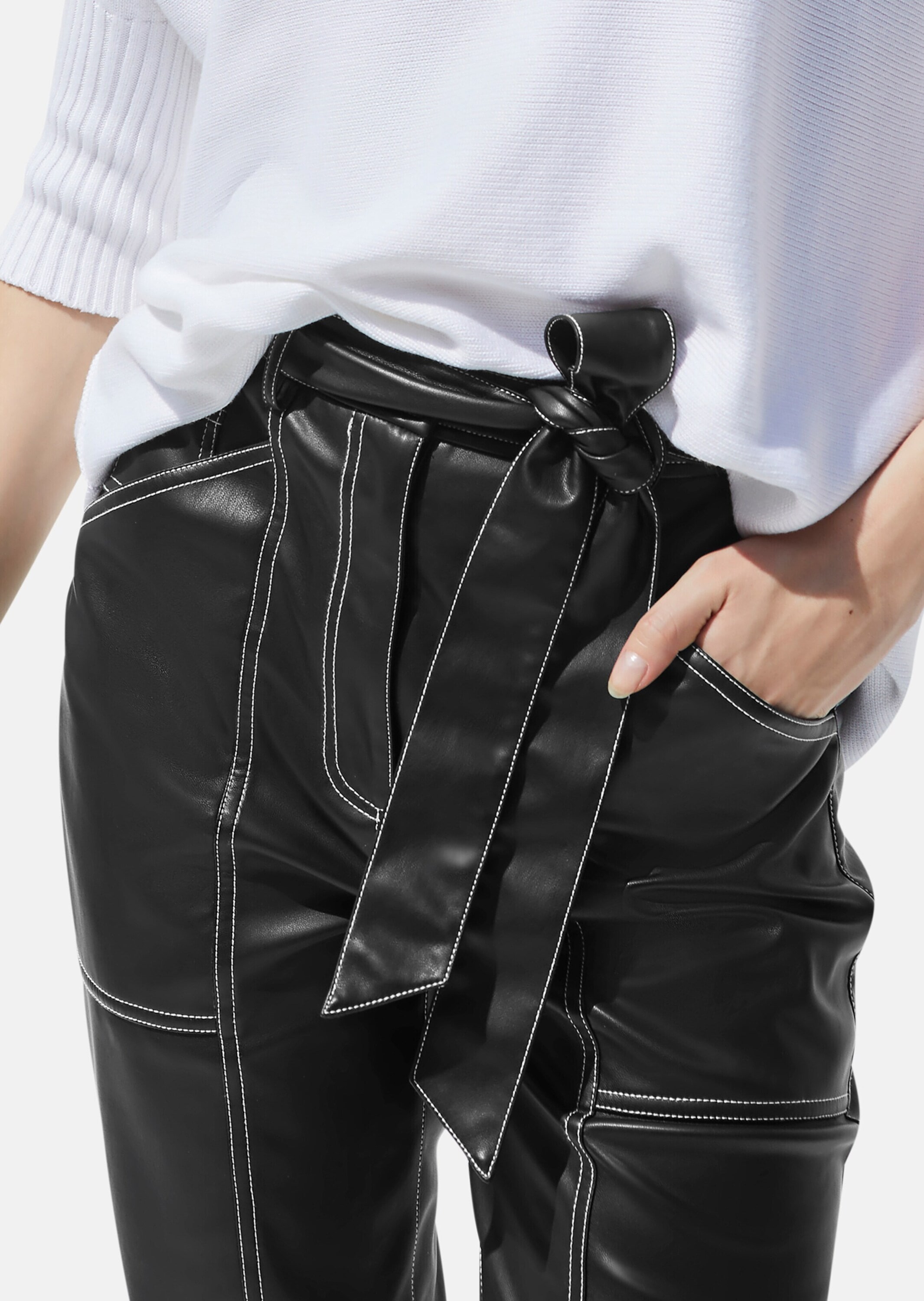 MADELEINE Stoffhose »Hose Kunstlederhose«