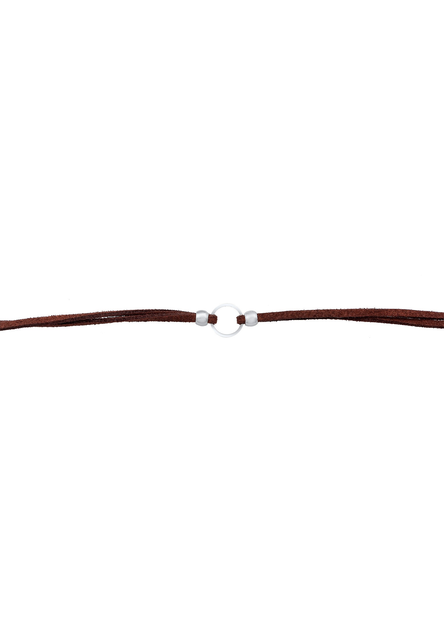 Elli Choker »Halskette Halsband Braun Choker mit Kreis 925 Silber«