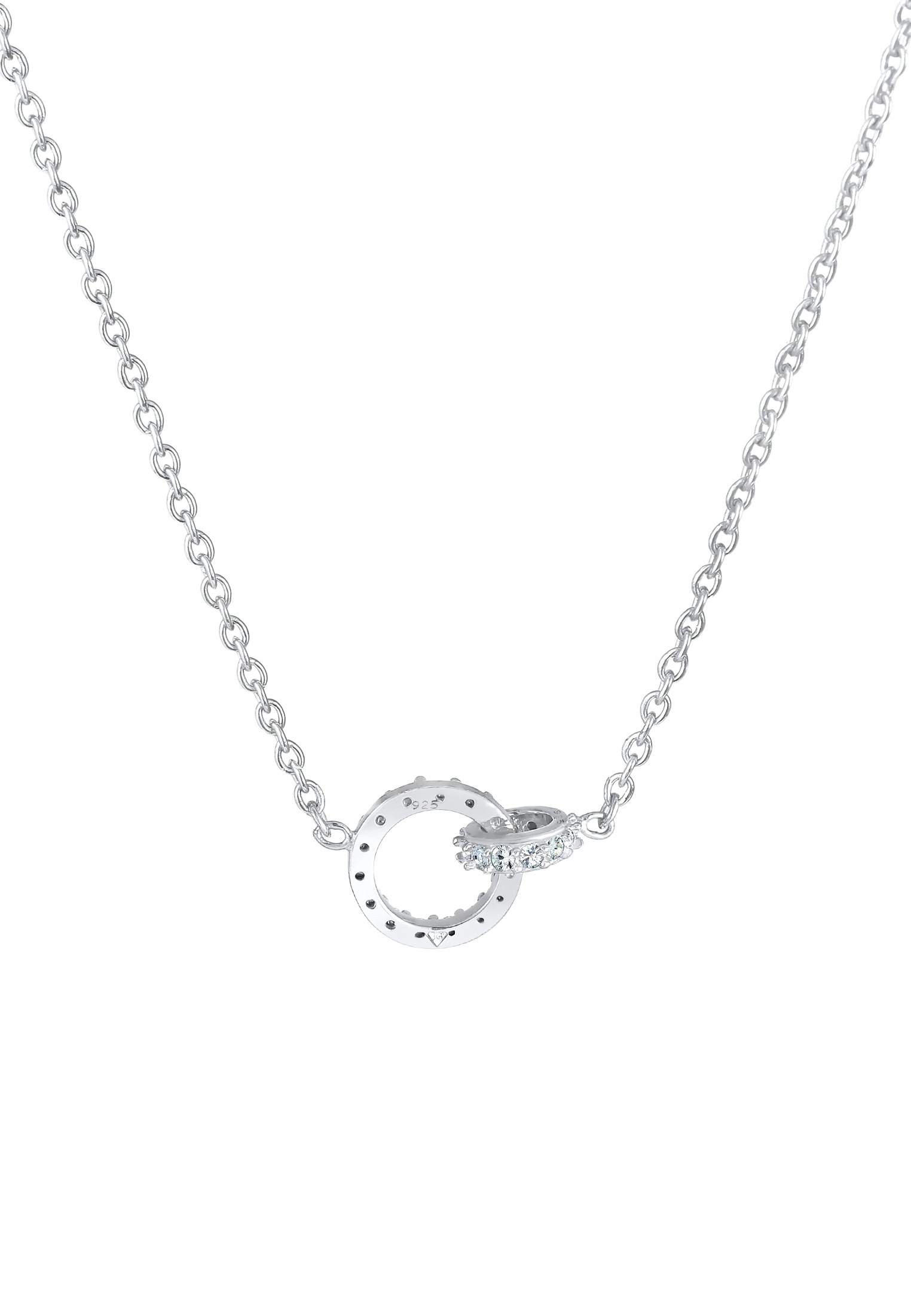 Elli Silberkette »Halskette Ring klein 925 Silber, mit Kristallen von Swarovski®«