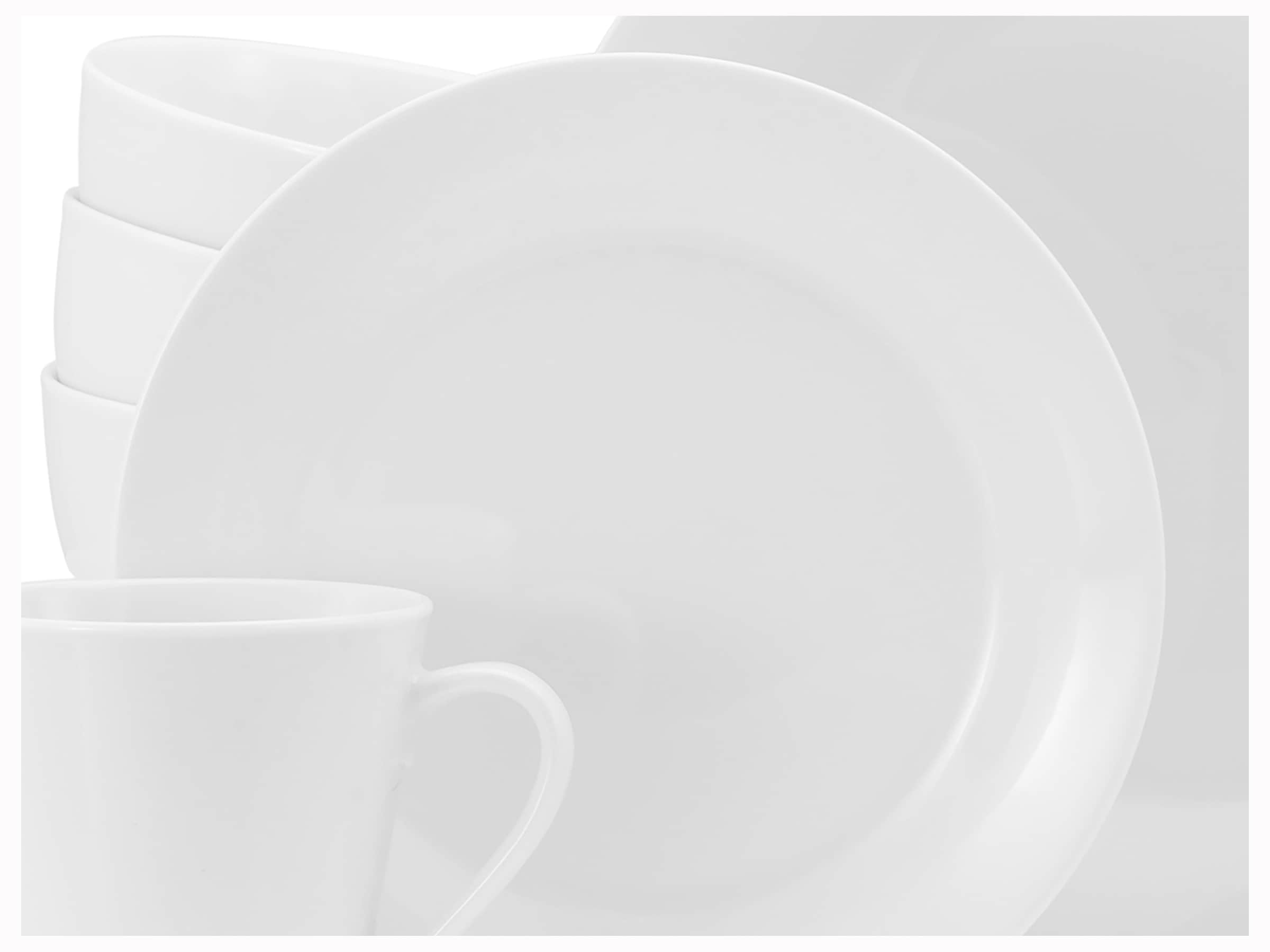 CreaTable Teller-Set »BASE Weiß, Tellerset 18-tlg.« Klassisch, Zeitlos, Der Alleskönner