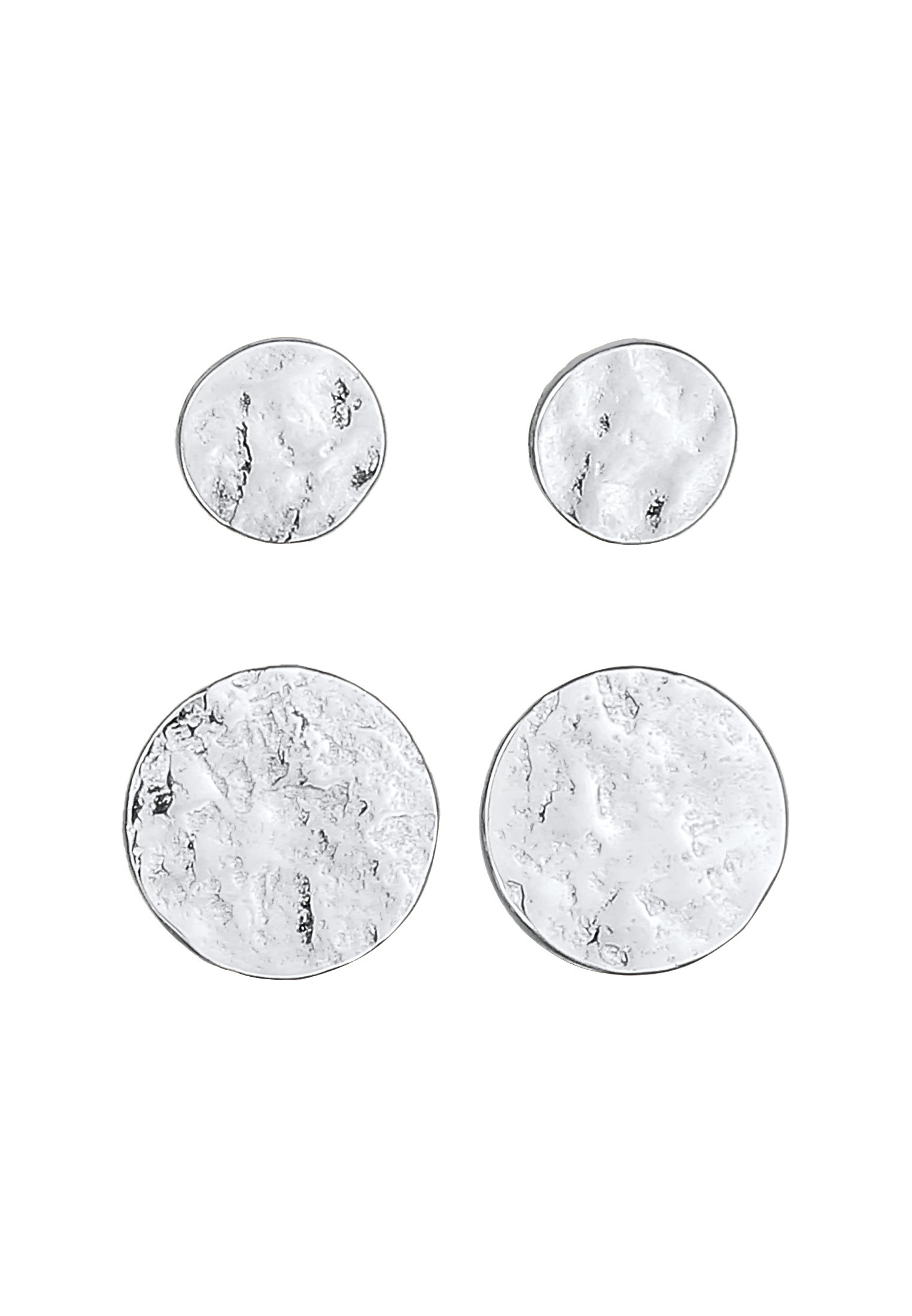 Elli Ohrstecker-Set »Ohrringe Plättchen Organic Rund 925 Sterling Silber«