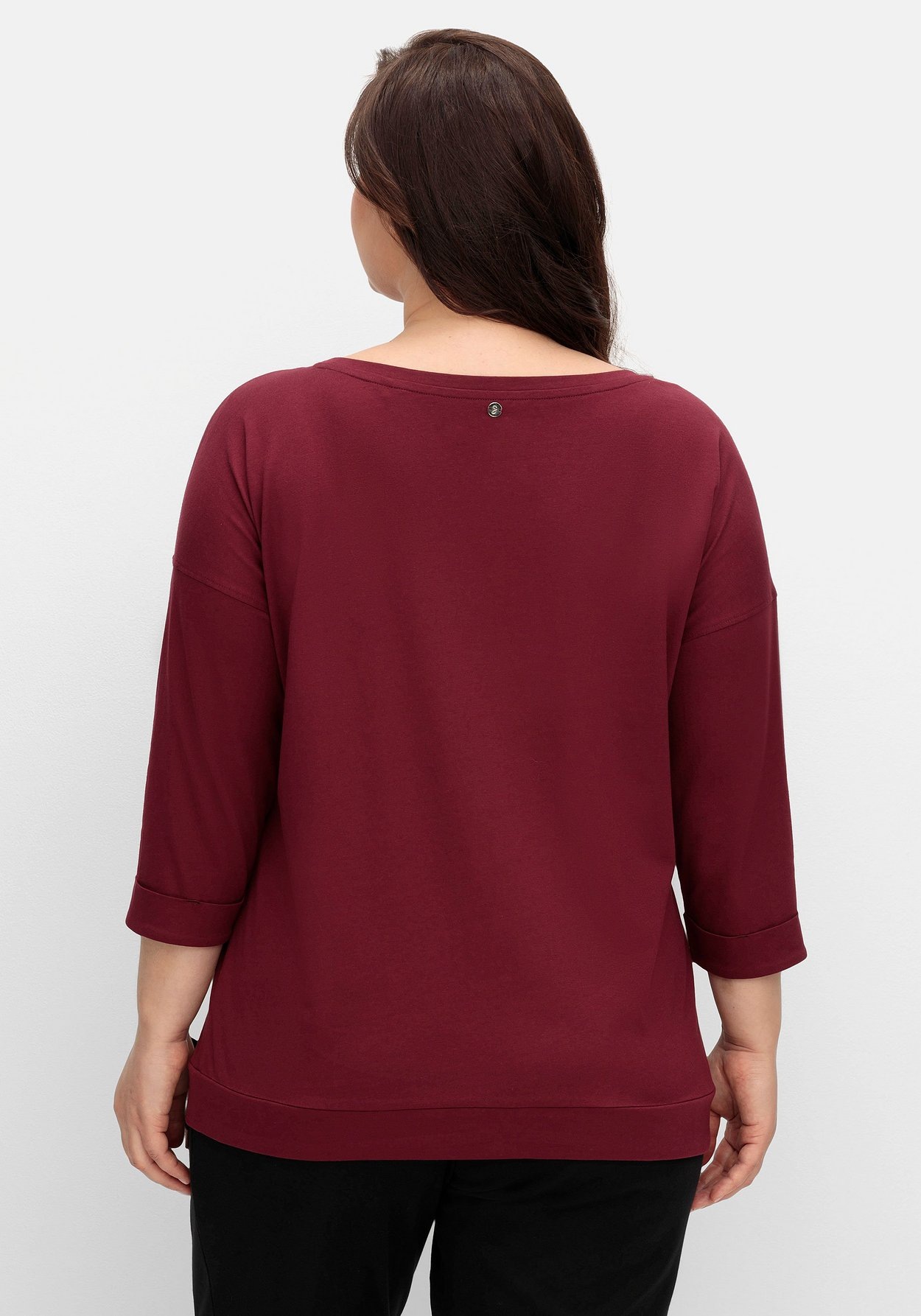 Sheego Langarmshirt »Oversized-Shirt mit Bindeband am Saum«, mit Bindeband am Saum