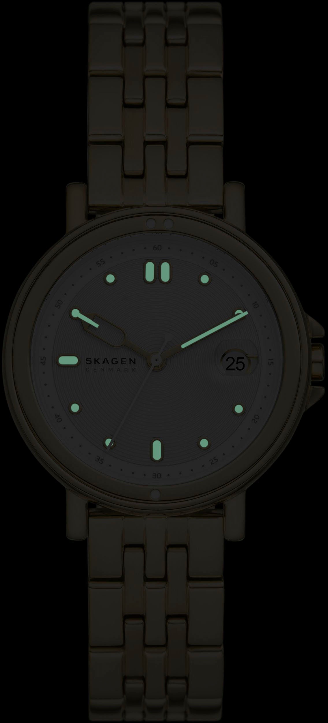 Skagen Quarzuhr »SIGNATURE LILLE SPORT«, Armbanduhr, Damenuhr, Datum, Edelstahlarmband