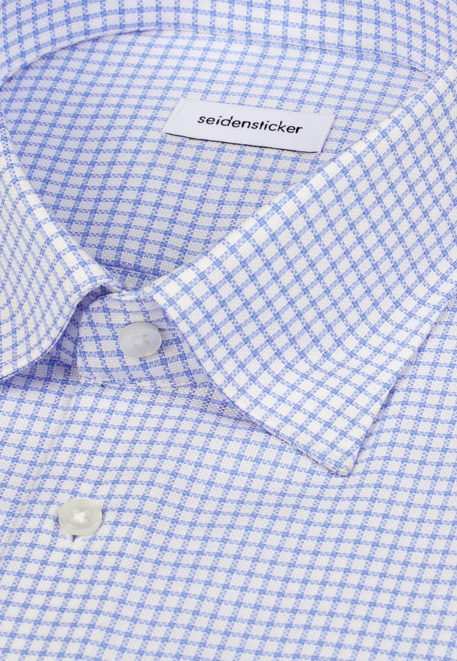 seidensticker Businesshemd »Schwarze Rose« Regular 1/2 Covered-Button-Down-Kragen Karo