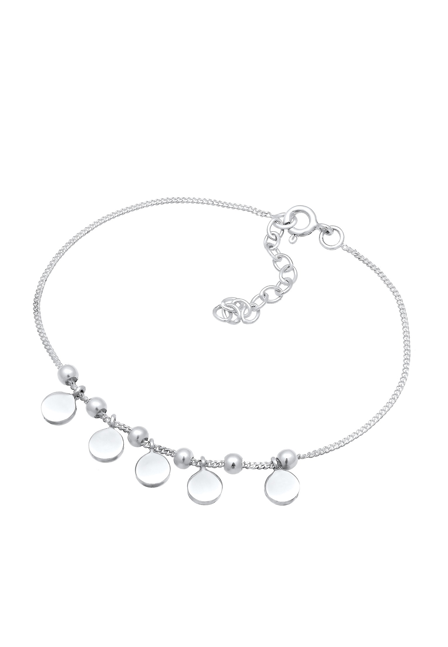 Elli Armkette »Armband Geo Kugeln Plättchen Trend Cool Modern 925 Silber«