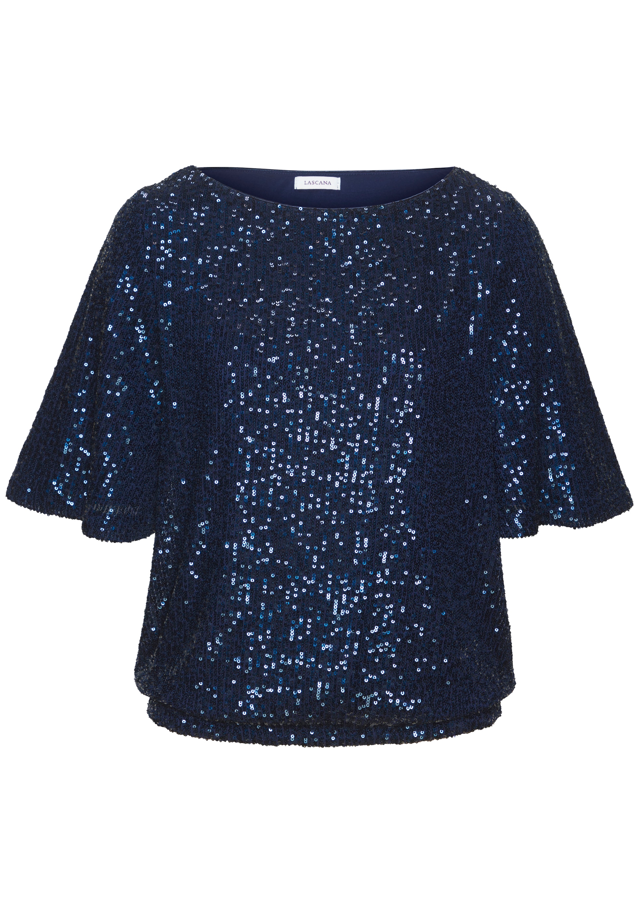 LASCANA Paillettenshirt mit weiten Ärmeln, festliches Glitzershirt, Partyshirt