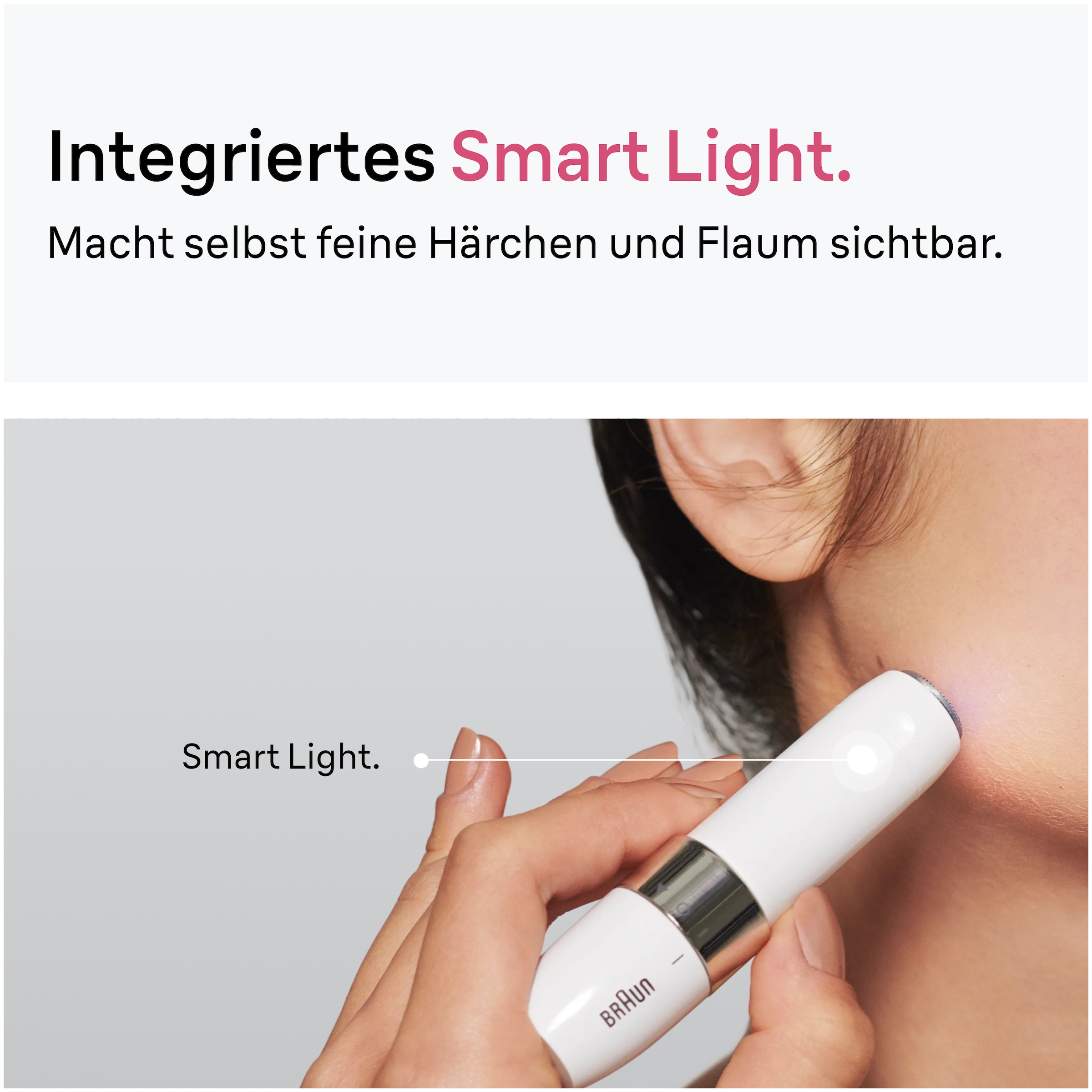 Braun Elektrogesichtshaarentferner »FS1000« 1 Stk. Aufsätze Mini-Gesichtsrasierer, Elektrischer Rasierer, Schnell & Sanft, Weiß
