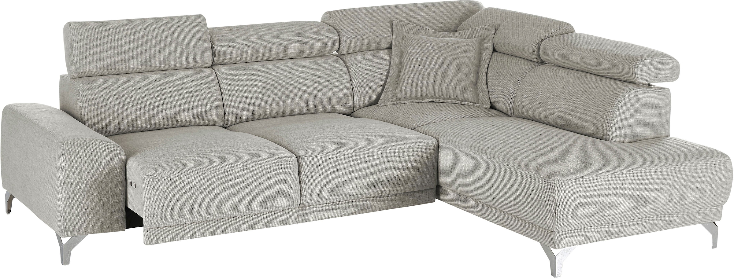 3C Candy Ecksofa »Greve Sofa immer mit manuelle Kopfteilverstellungen, modern, elegant«, wahlweise motorischer Sitzvorzug, bequem und zeitlos, L-Form