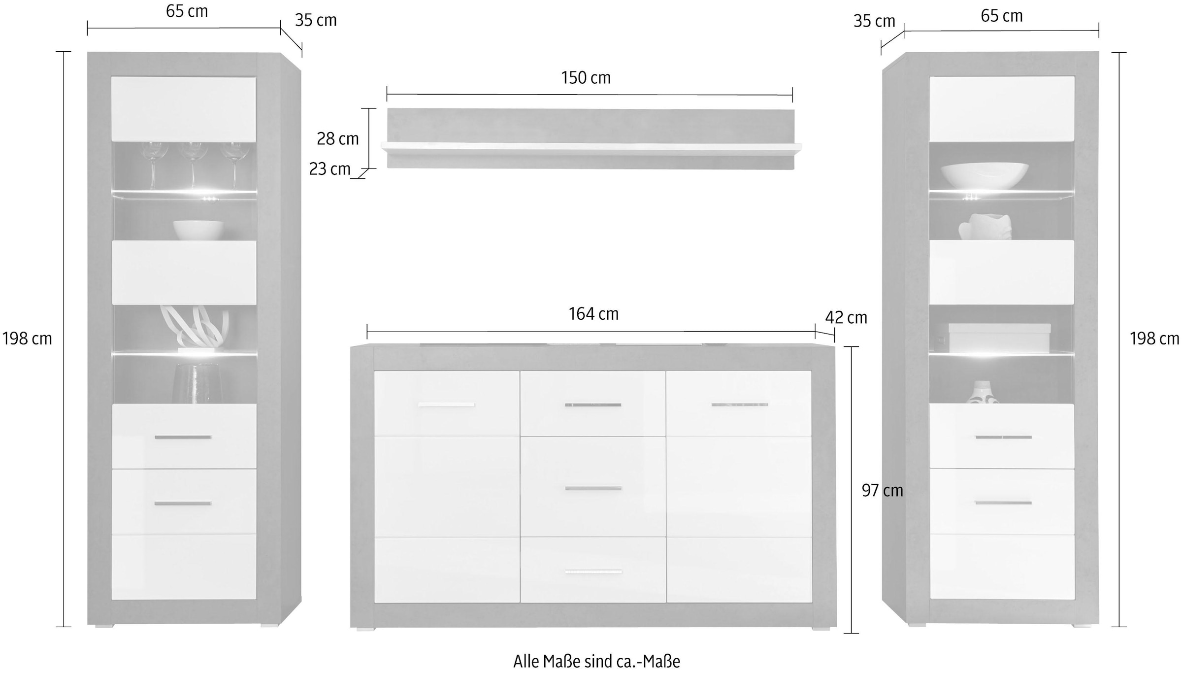 INOSIGN Wohnwand »Etero« Set, 4 Stk. tlg.