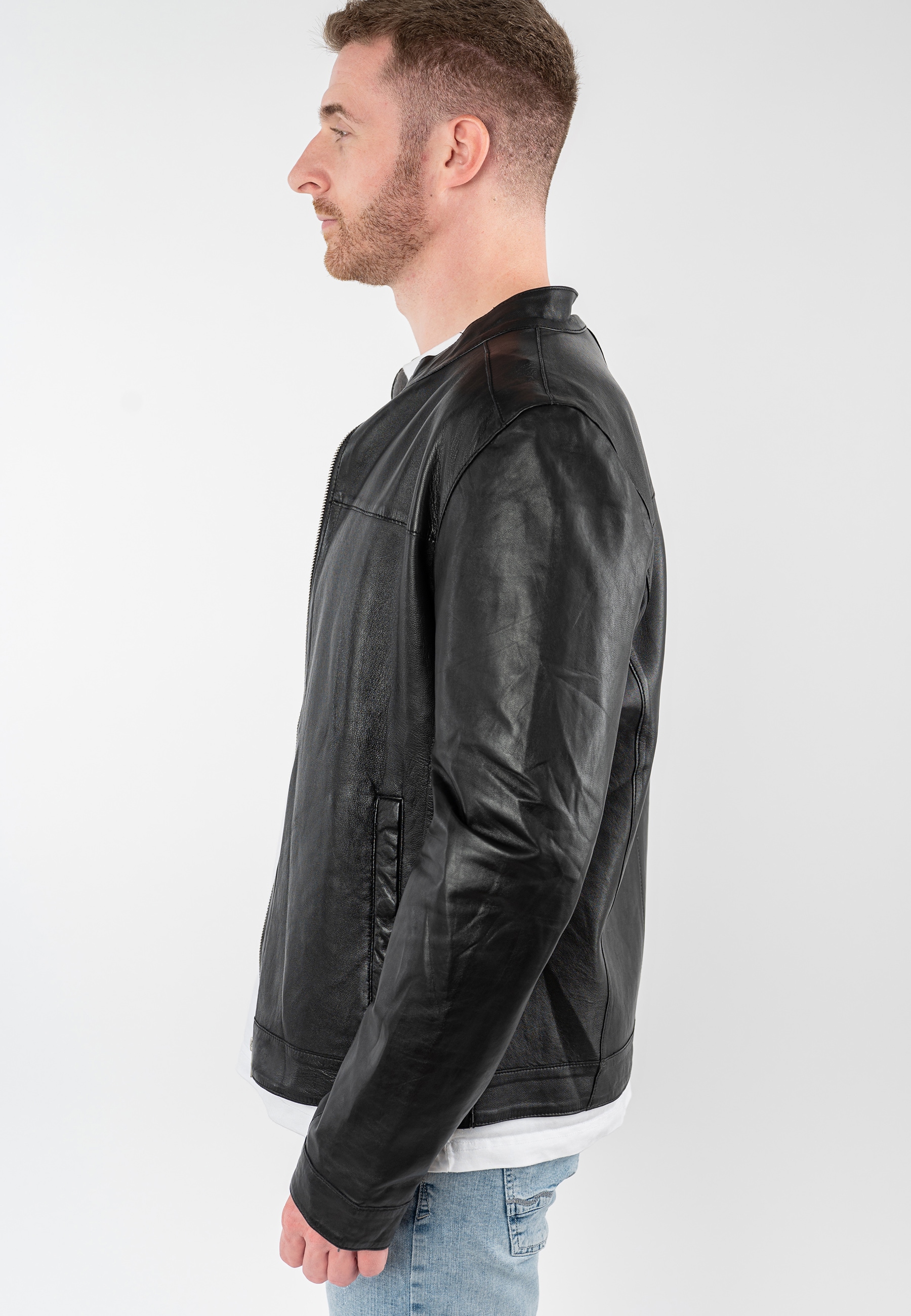 Mauritius Lederjacke »MMOrlando« mit Bikerkragen