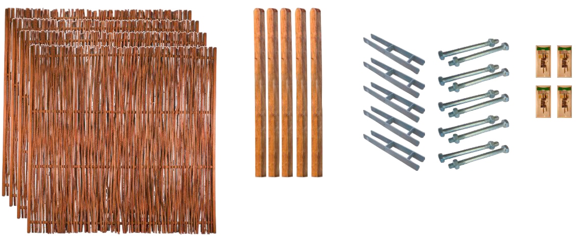 Tetzner & Jentzsch Geflechtzaun »Portland 2« 4 Elemente in beige, Größe H/L: 180 cm x 7,65 m