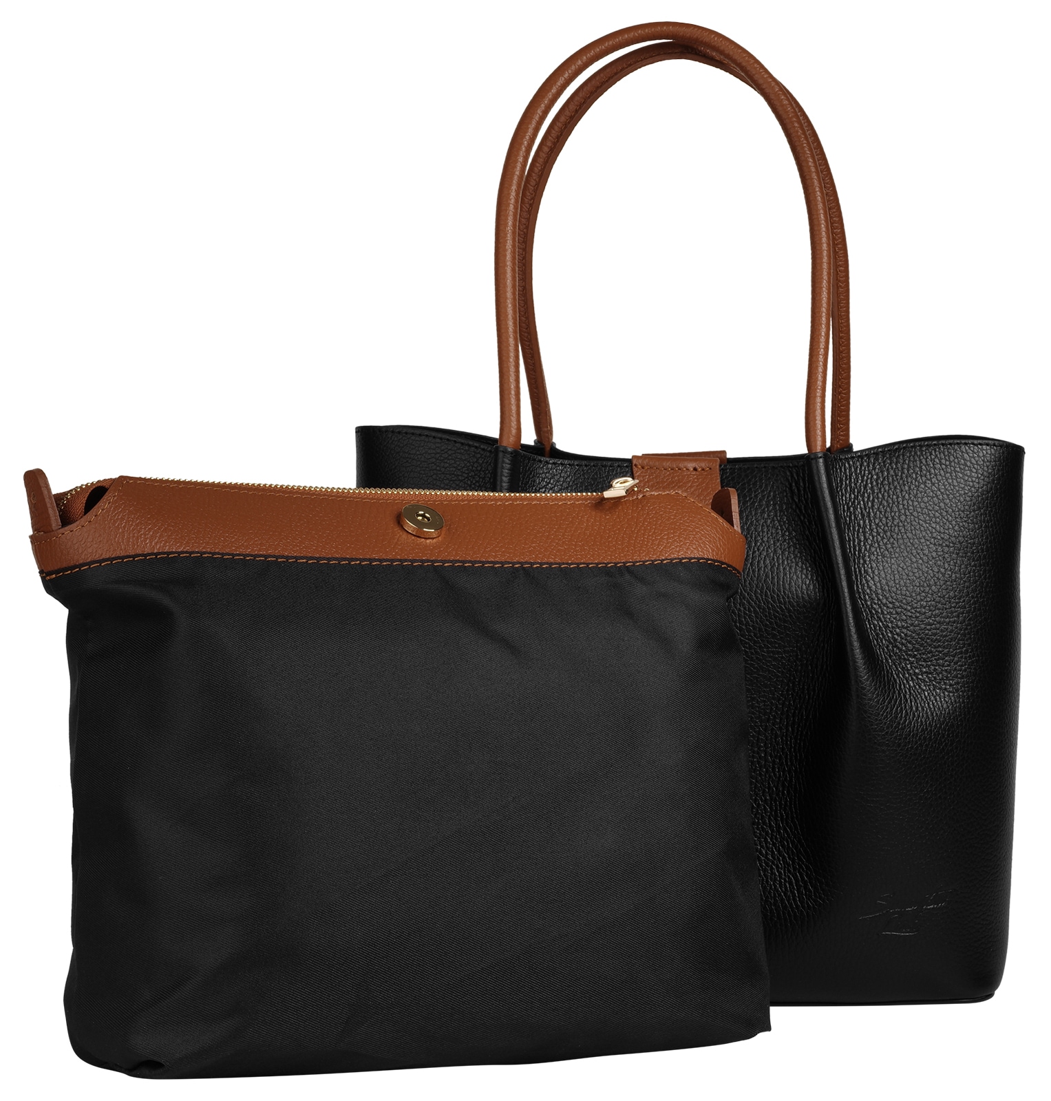 Samantha Look Henkeltasche echt Leder, Made in Italy