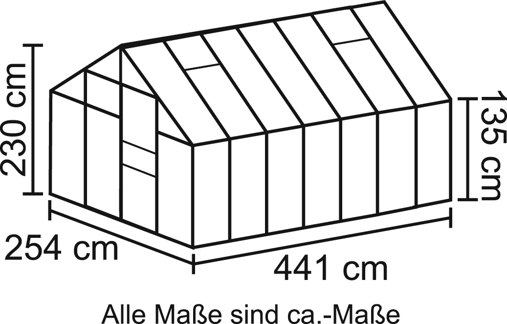 Vitavia Gewächshaus »Merkur 11500«, (Set, mit Fundamentrahmen)