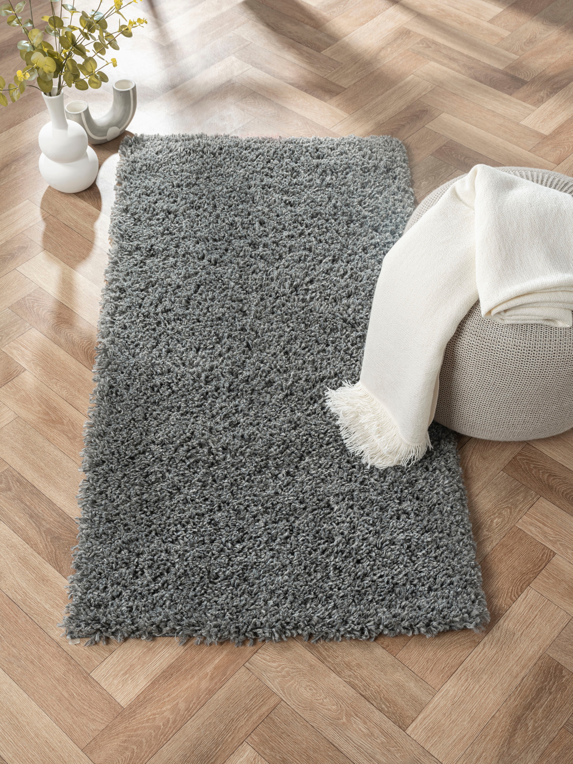 Myflair Möbel & Accessoires Hochflor-Teppich »My Shaggy«, rechteckig, 37 mm Höhe, Shaggy, Uni-Farben, leicht glänzend, Microfaser, extra flauschig