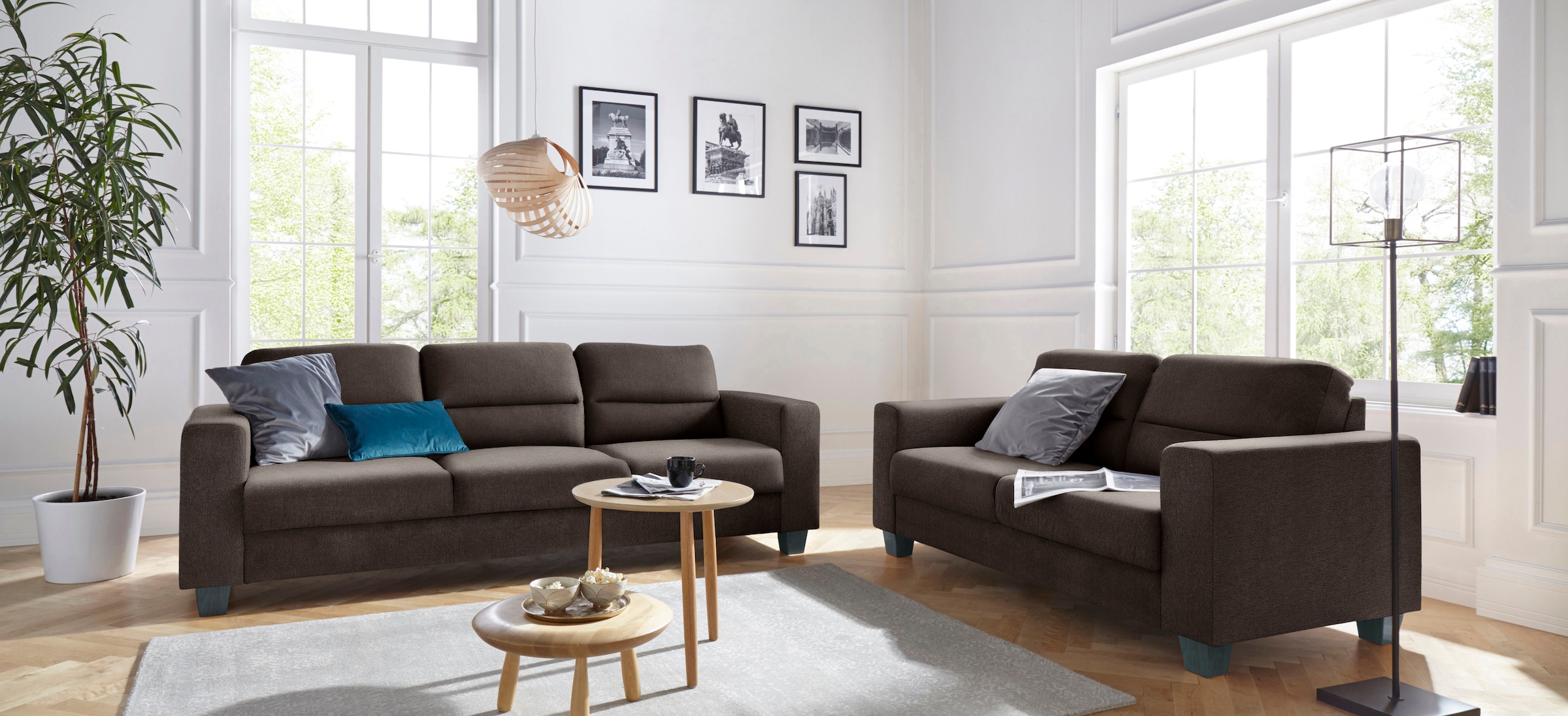 TRENDMANUFAKTUR 2,5-Sitzer »Chamber mit hohem Sitzkomfort«, in zeitloser Optik, Kopfstützen optional bestellbar