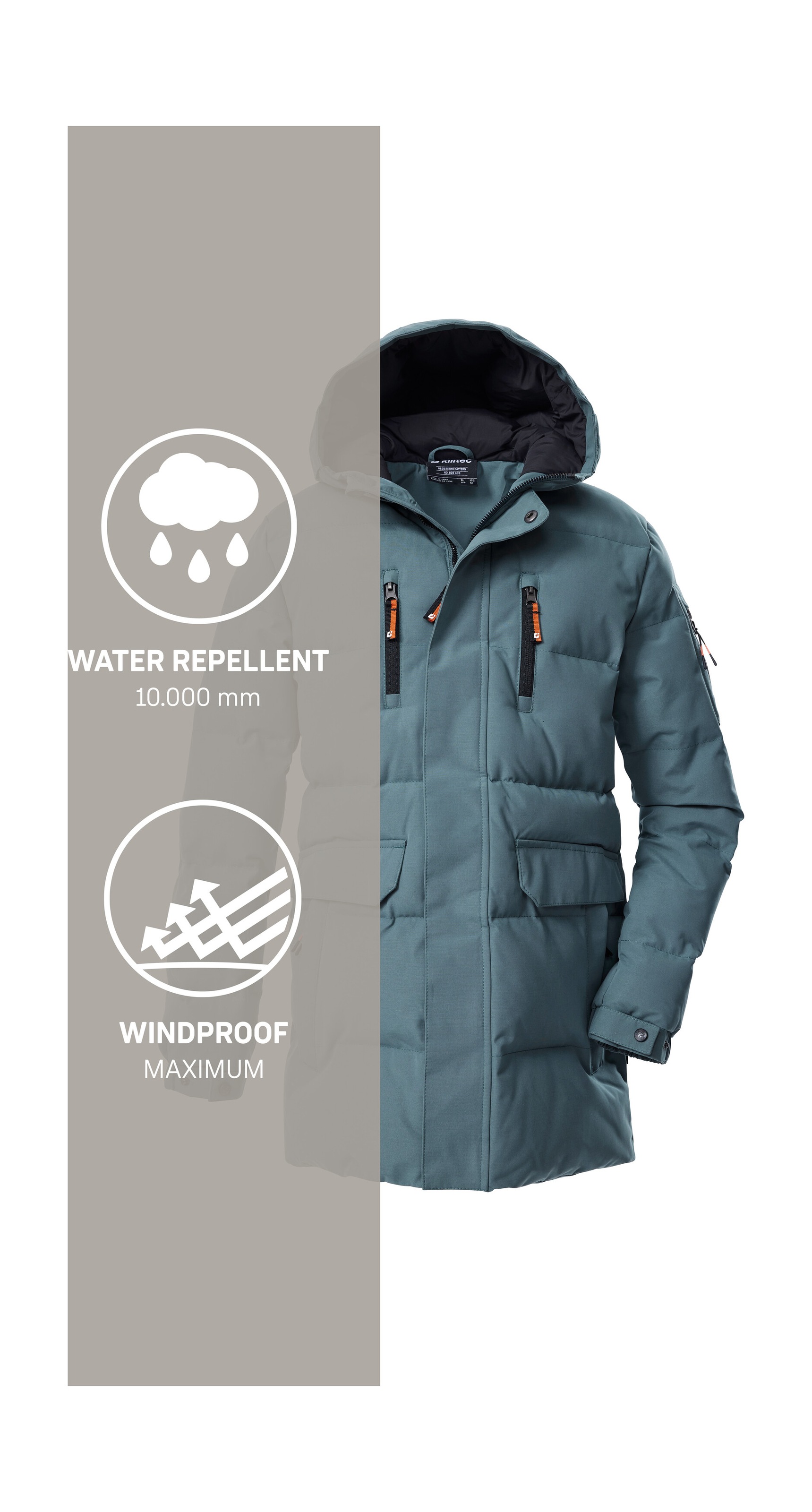 Killtec Steppmantel »KOW 238 BYS QLTD PRK«, Winddichter, wasserabweisender Kinderparka mit verstellbaren Ärmeln