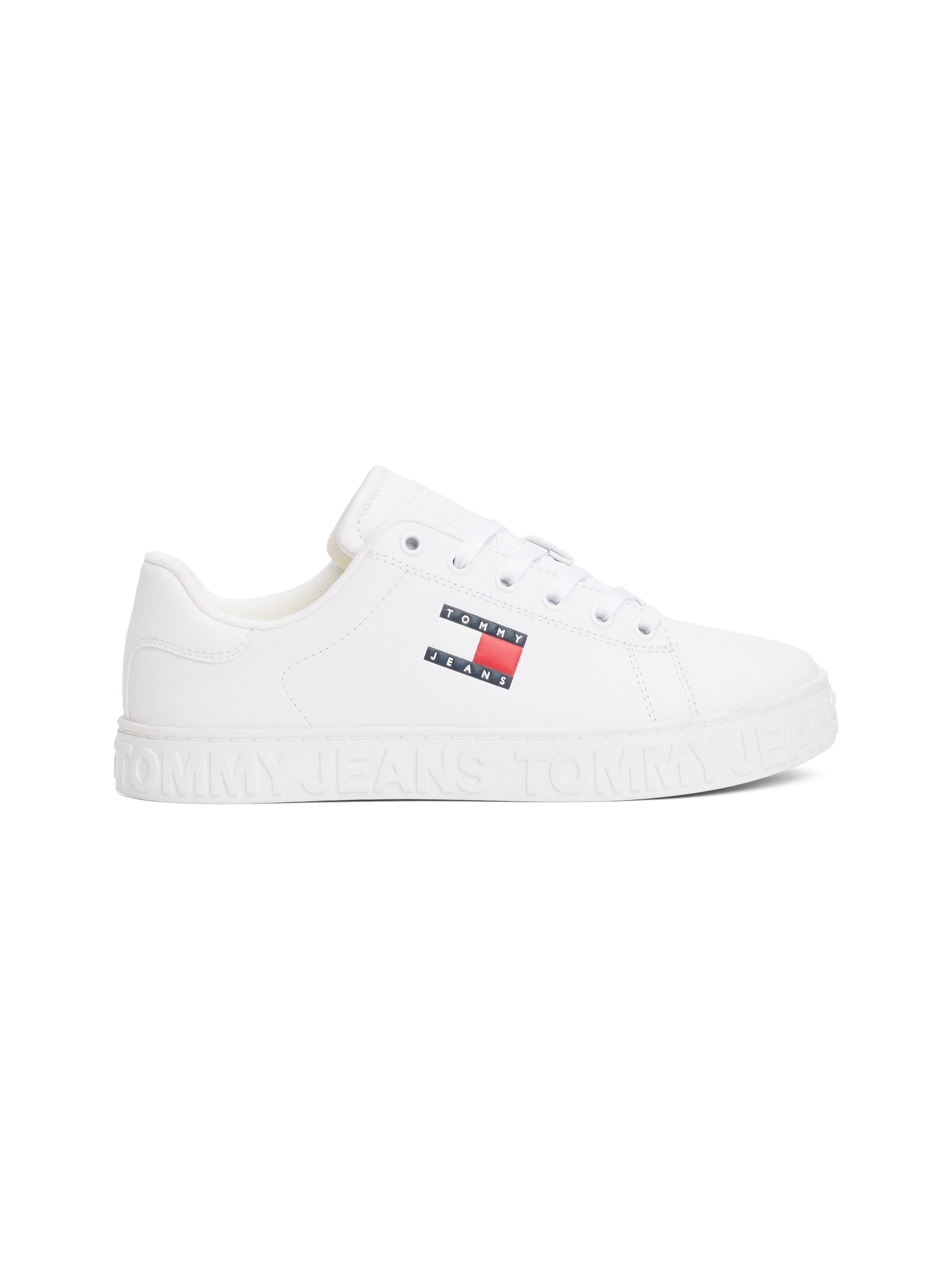 Tommy Jeans Plateausneaker »TJW LOGO OUTSOLE SNEAKER ESS«, Freizeitschuh, Halbschuh, Schnürschuh mit seitlicher Logoflagge