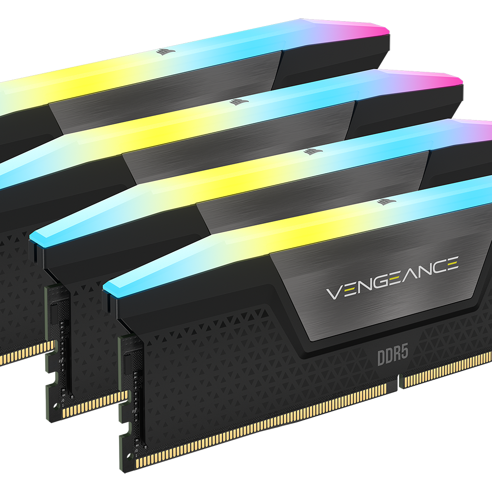 Corsair PC-Arbeitsspeicher »VENGEANCE RGB DDR5 Memory« Kundenspezifische Leistungs-PCB in schwarz, Größe 4 x 48 GB