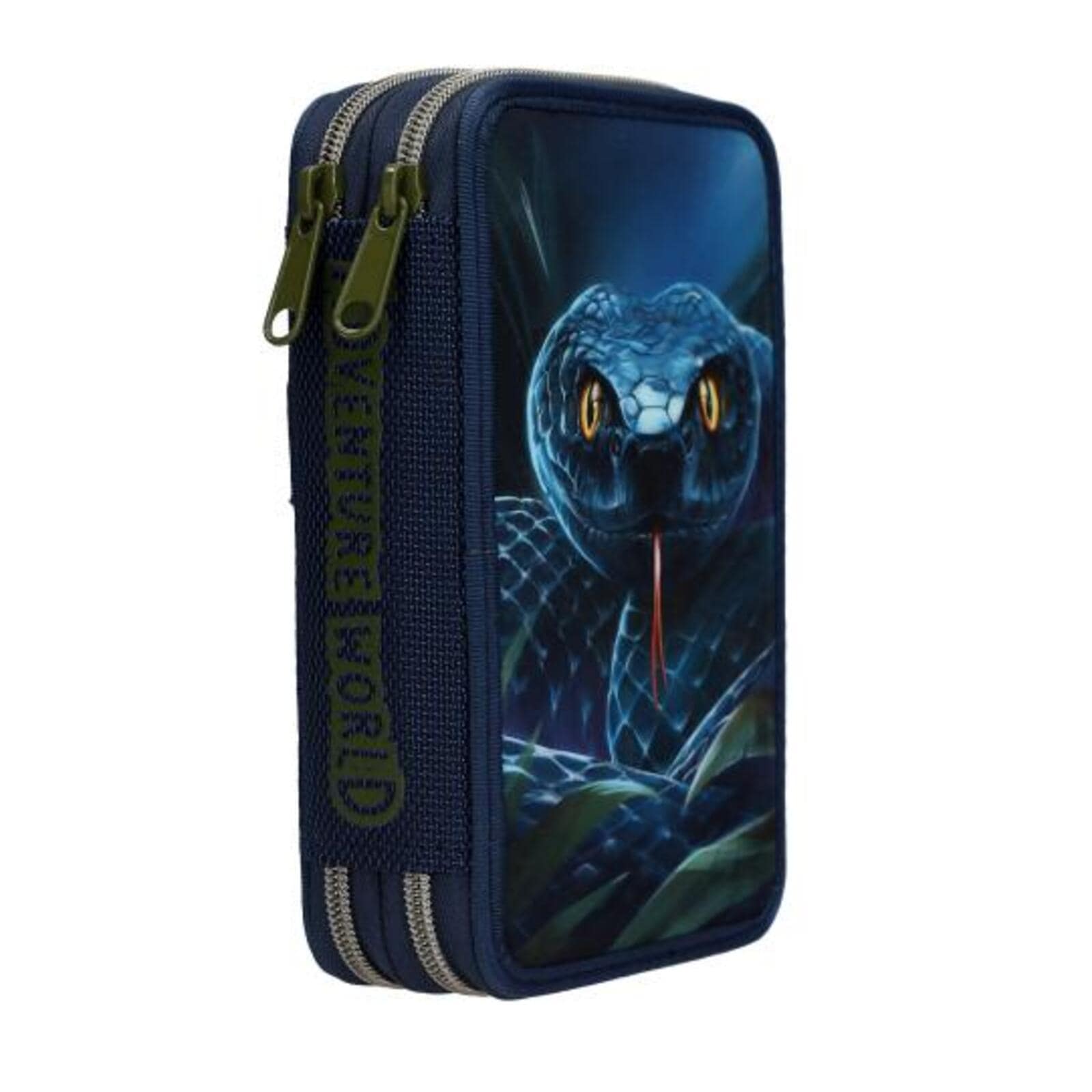 Depesche Buntstift »2-Fach Federtasche Schlange Adventure World 5,5 x 12 x 19 cm blau-grün«