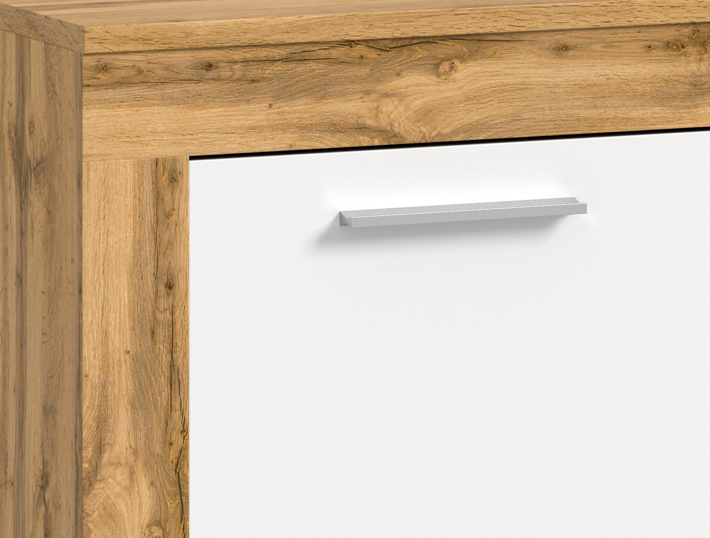 INOSIGN Wohnwand »Aosta, Breite 235cm, bestehend aus Lowboard, Wandboard, Vitrine«, (3 St.), Wohnwand, Kombination, Anbauwand, Möbel Set, Schrankwand, Möbel Kombi