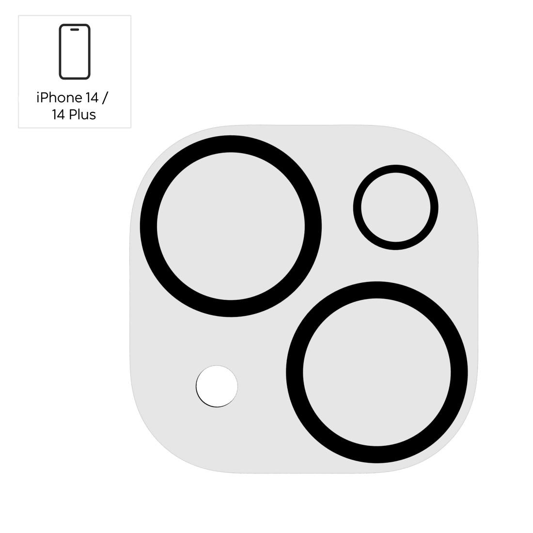 Hama Kameraschutzglas »Kameraschutz für iPhone 14/14 Plus (Panzerglas Handykamera, 9H)« für Apple iPhone 14/14 Plus stoßfest, kratzfest, robust