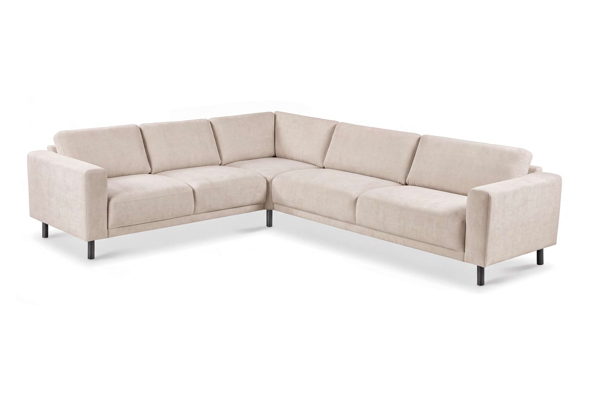 OTTO home Ecksofa »Sveeva, L-Form, B.288 cm, schwarze Metallfüße« langlebiger Strukturstoff, mit Wellenunterfederung, viele Farben