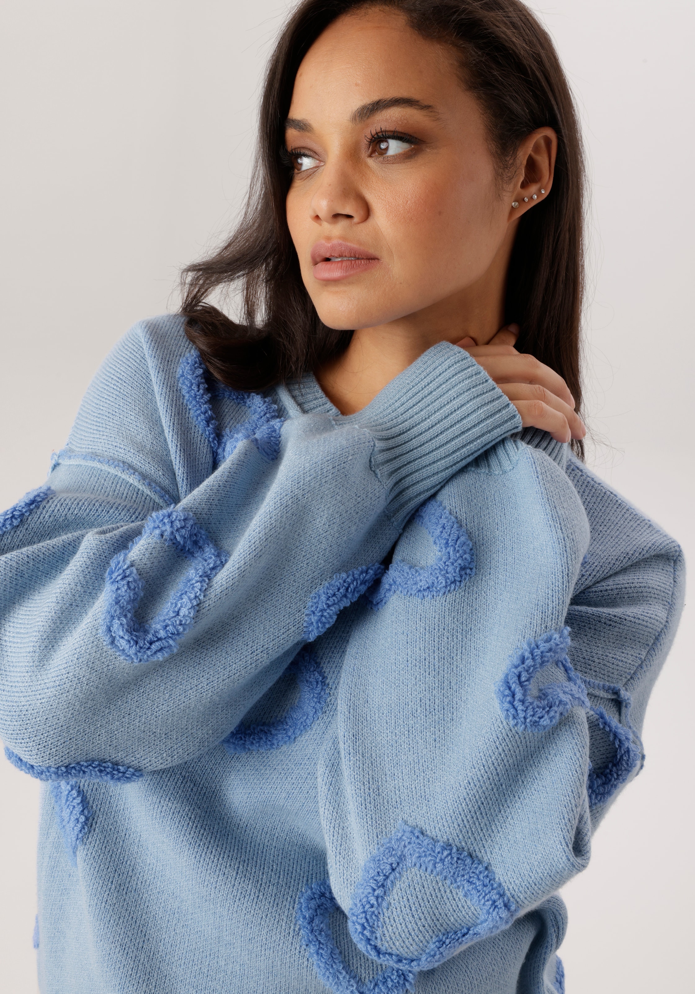 Aniston PLUS Strickpullover mit aufgestrickten Herzen - NEUE KOLLEKTION