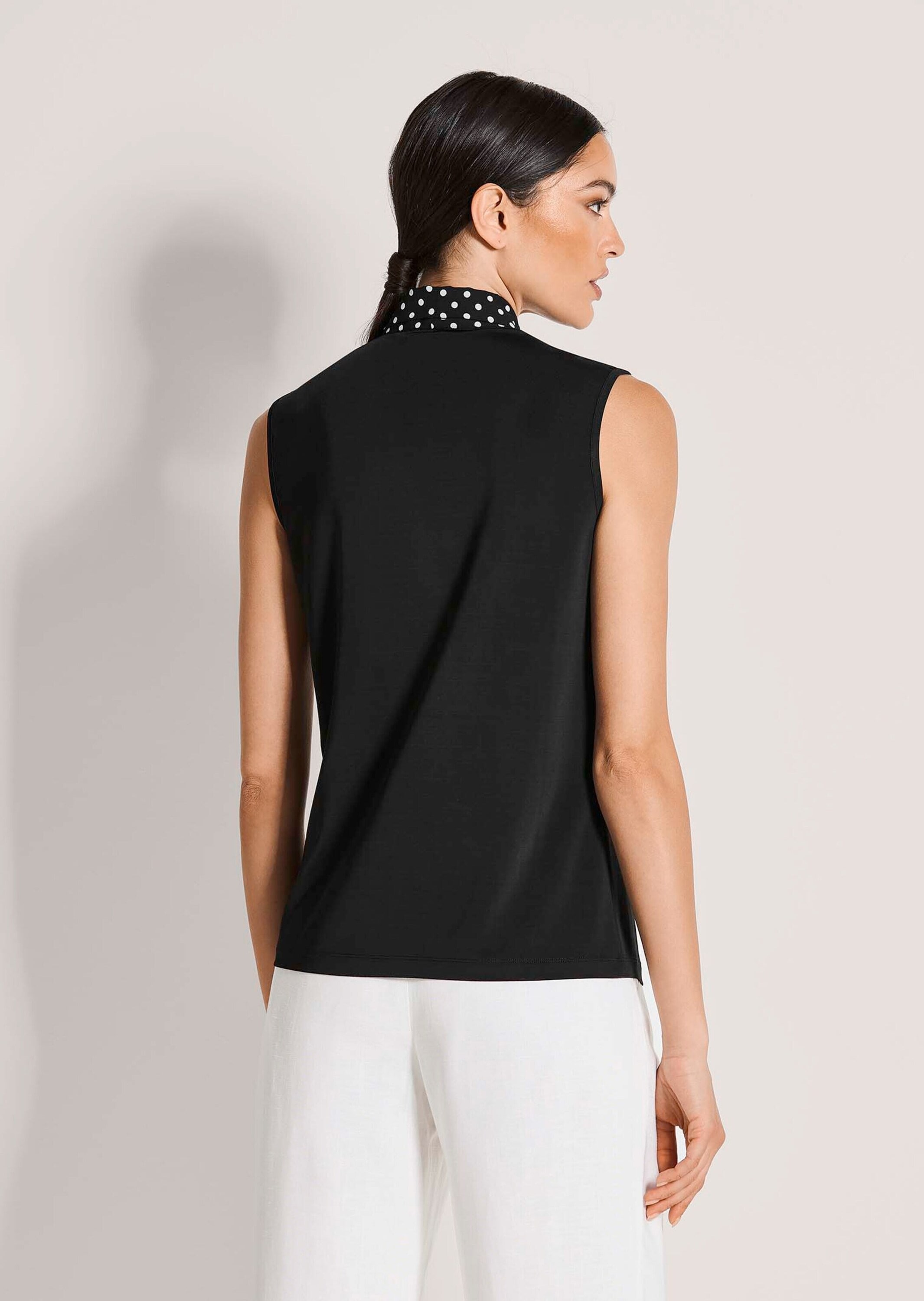 MADELEINE Kurzarmshirt »Jerseyshirt Elegantes Blusenshirt mit Schluppe« Gepunktete Schluppe