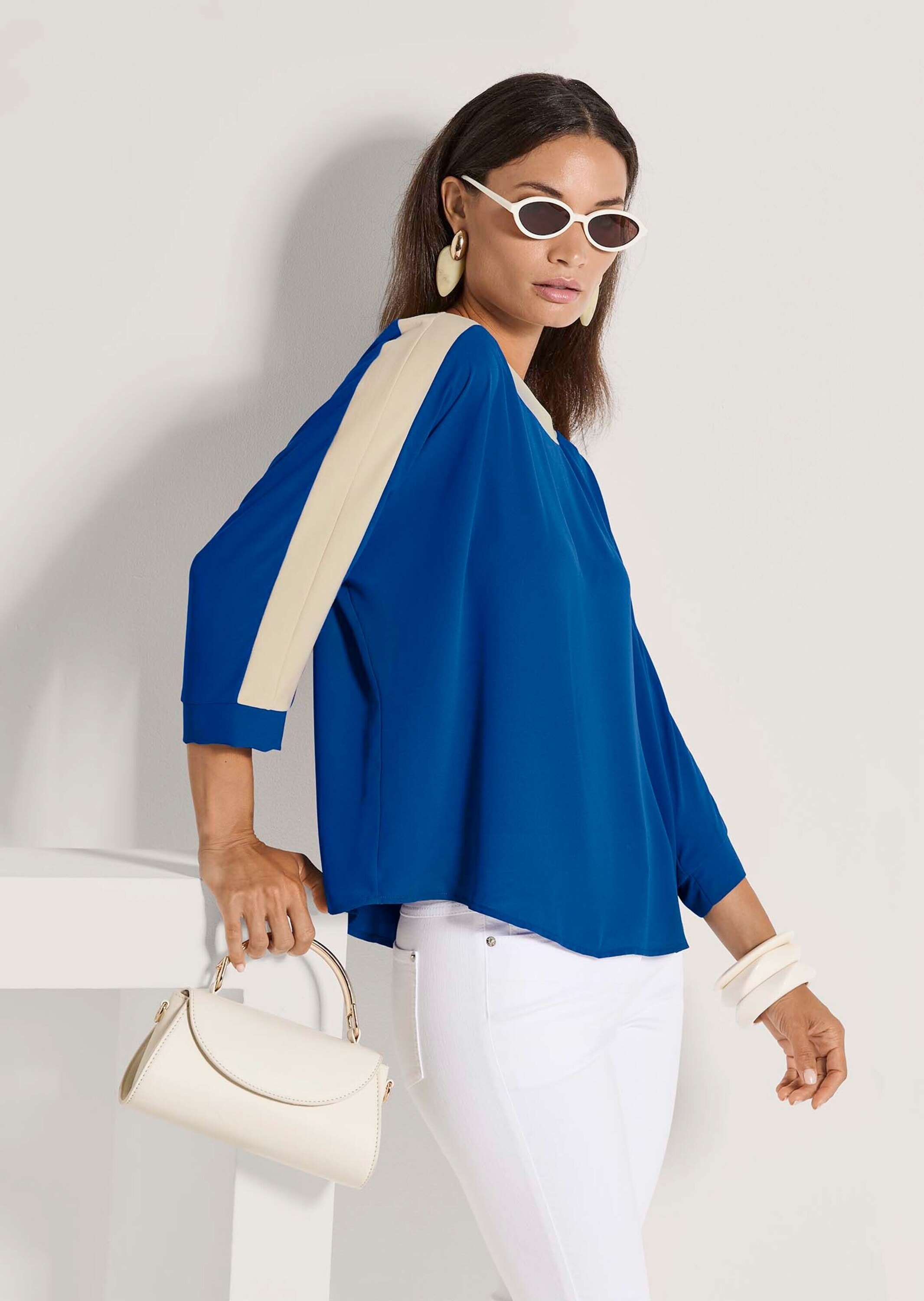 MADELEINE Langarmbluse »Blusenshirt Businessbluse im Colour Blocking-Stil« Colourblocking