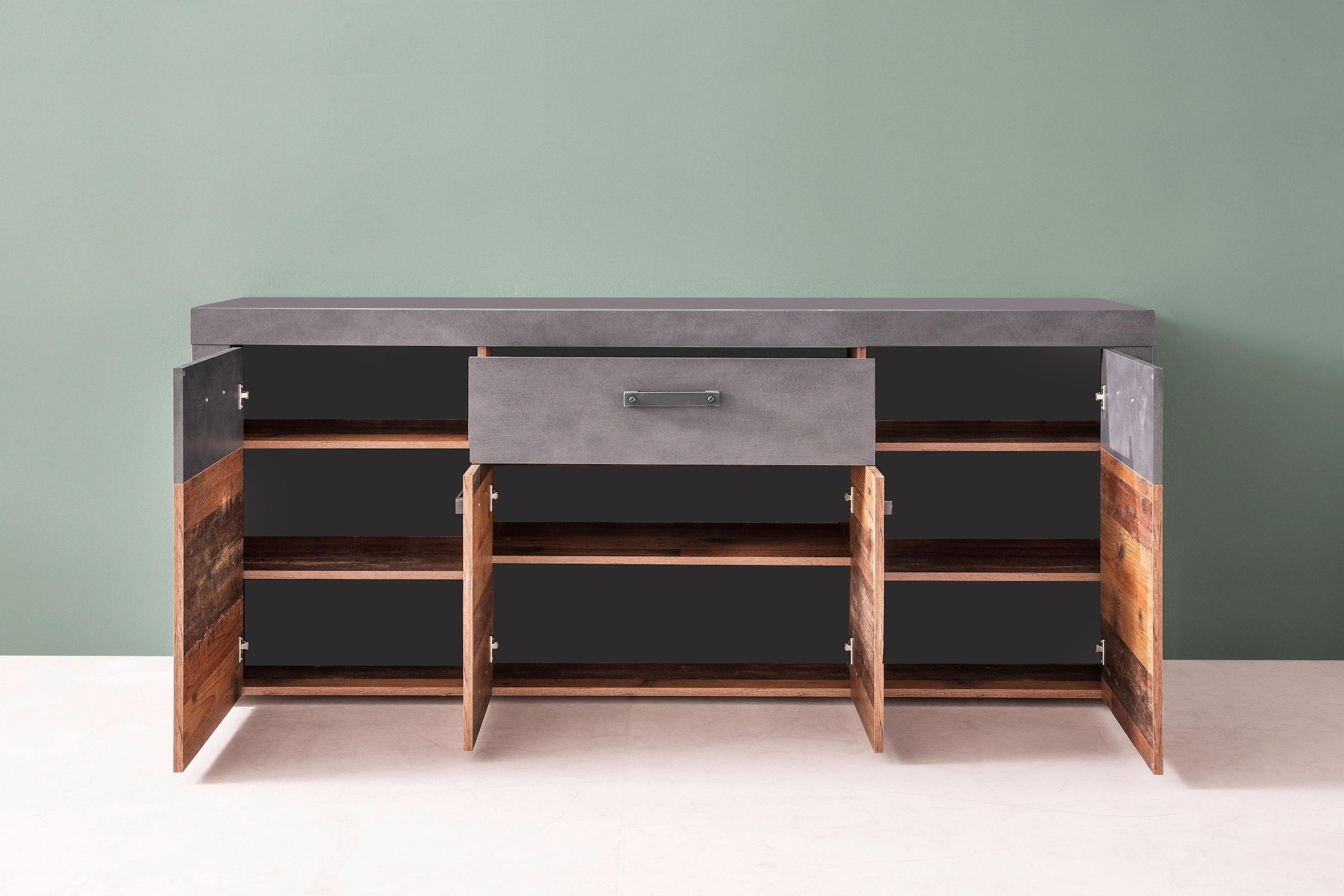 INOSIGN Sideboard »Ilana«, Sideboard mit 4 Türen & 1 Schublade - (B/T/H) 178/40/76 cm