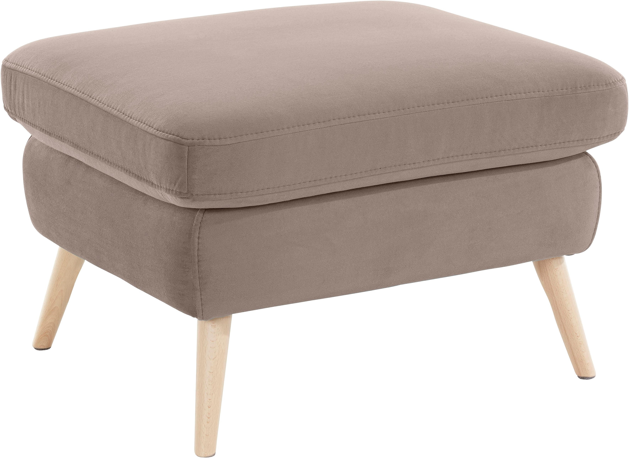 exxpo - sofa fashion Hocker »Scandi bequem und elegant mit hohem Holzfuß«, bequem und elegant mit hohem Holzfuß