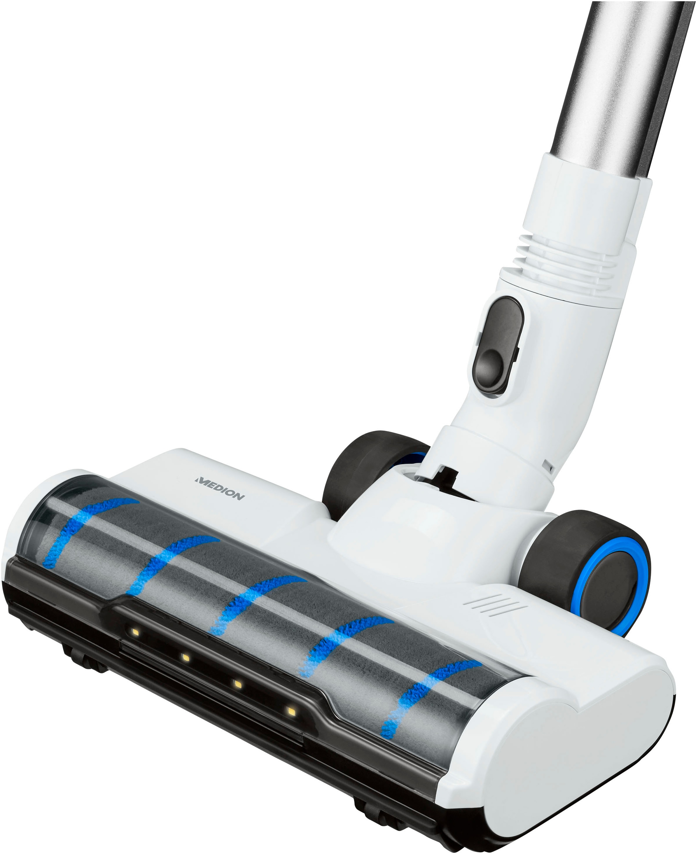 Medion® Akku-Stielstaubsauger »P400 W (MD 12051), beutellose Zyklon-Technologie, 26 kPa Saugleistung«, LED-Touch-Display, Staubsensor, integriertes Zubehör und Ladestation