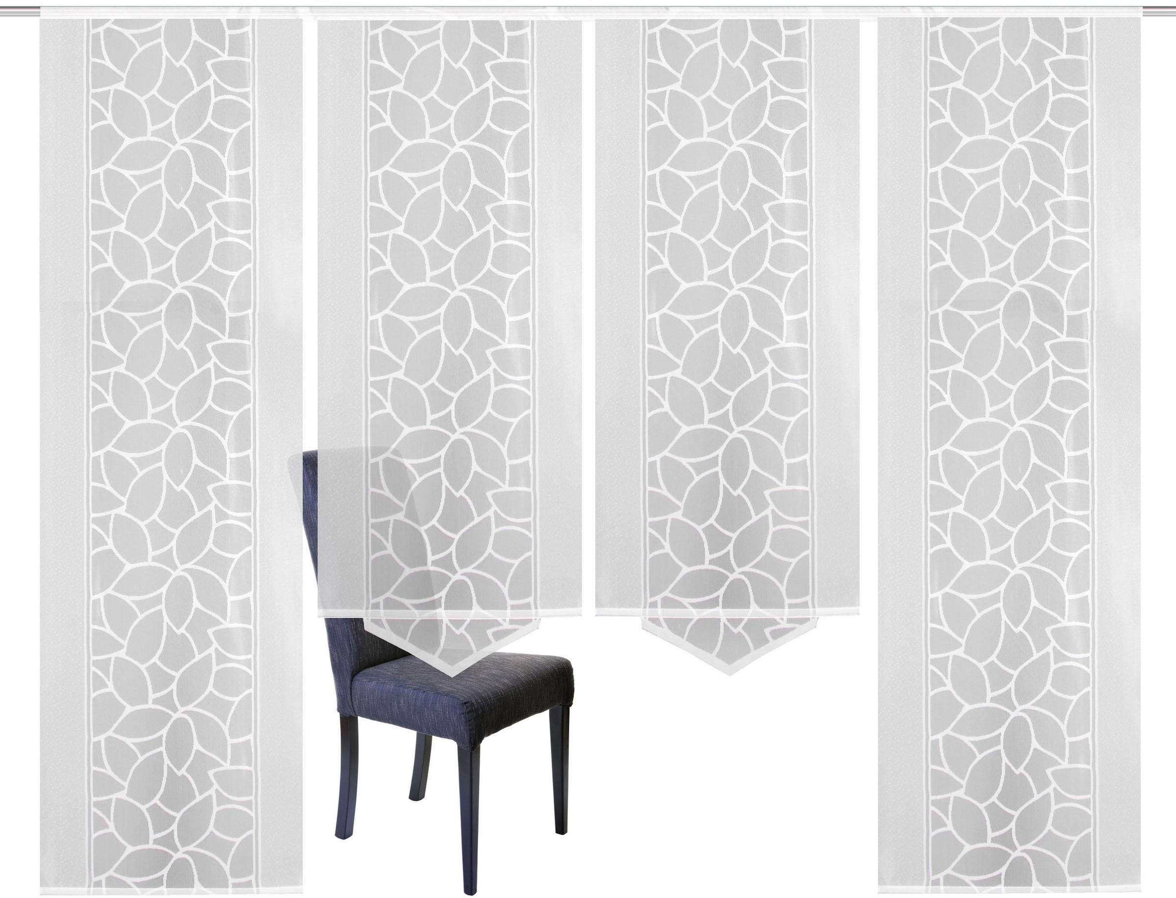 HOME WOHNIDEEN Schiebegardine »JENNA«, (4 St.), Schiebevorhang Jacquard Set