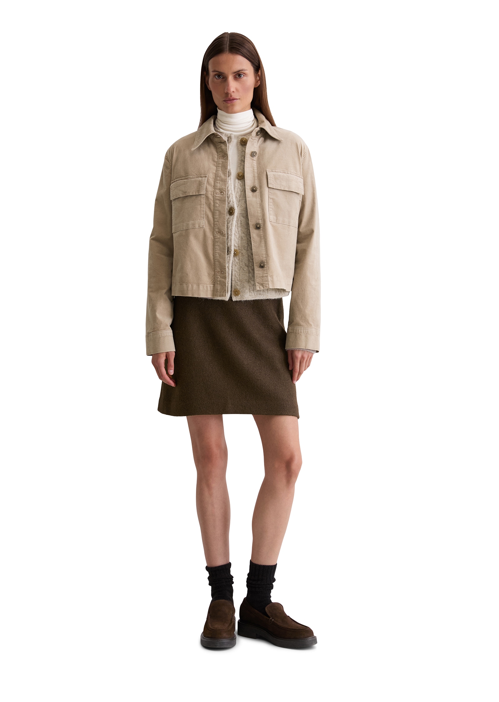 Marc O'Polo Kurzjacke aus Samt, , regular fit, aus Organic-Cotton-Viskose-Stretch