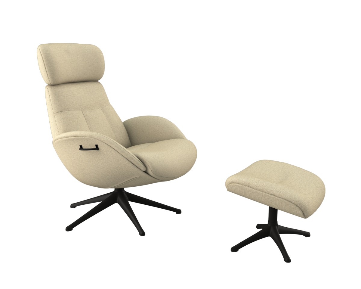 FLEXLUX Relaxsessel »Relaxchairs Elegant«, Premium Komfort, Rücken- & Kopfteilverstellung, drehbar, Fuß schwarz