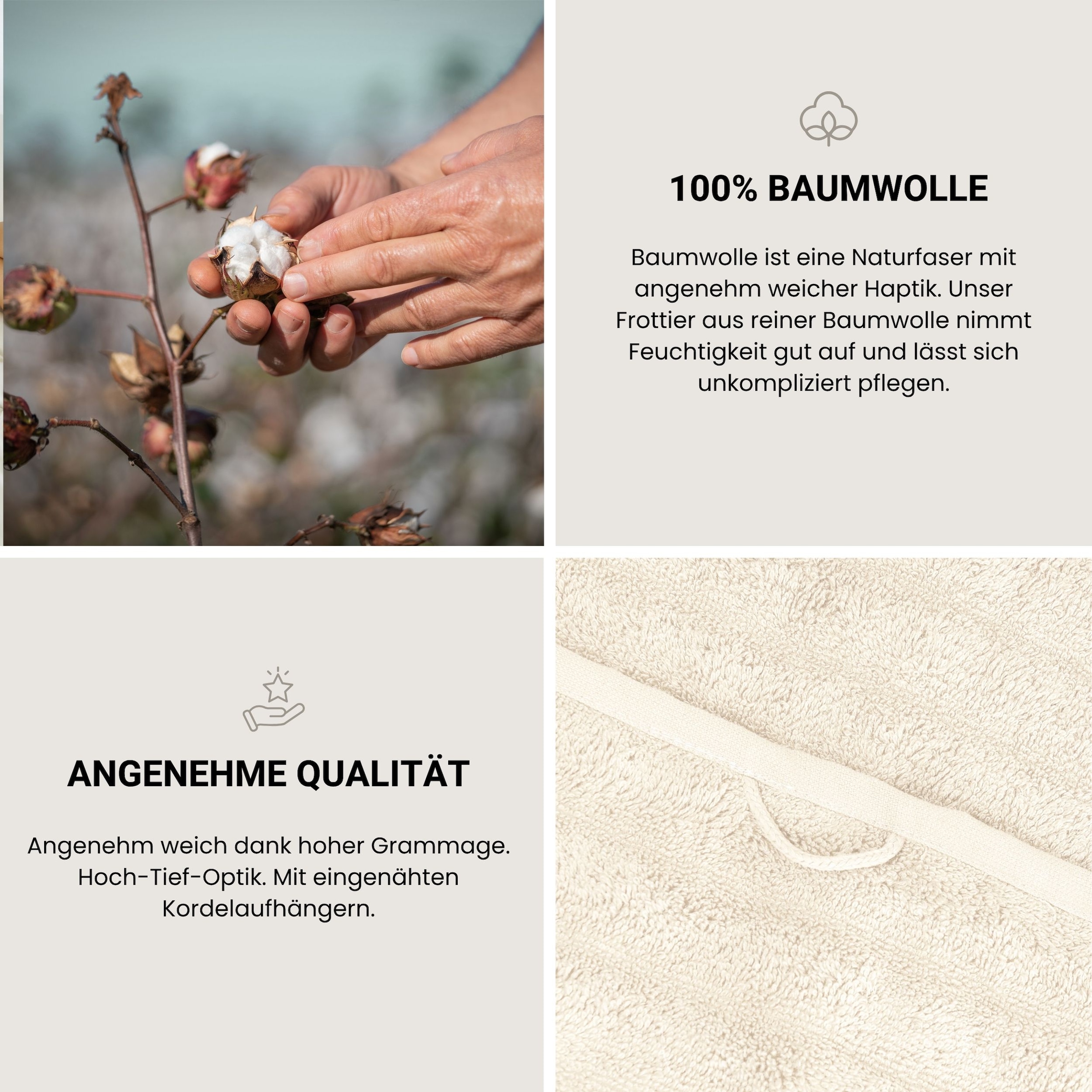 Schiesser Handtücher »Neapel aus 100% Baumwolle mit eleganter Hoch-Tief-Optik« OEKO-TEX® MADE IN GREEN