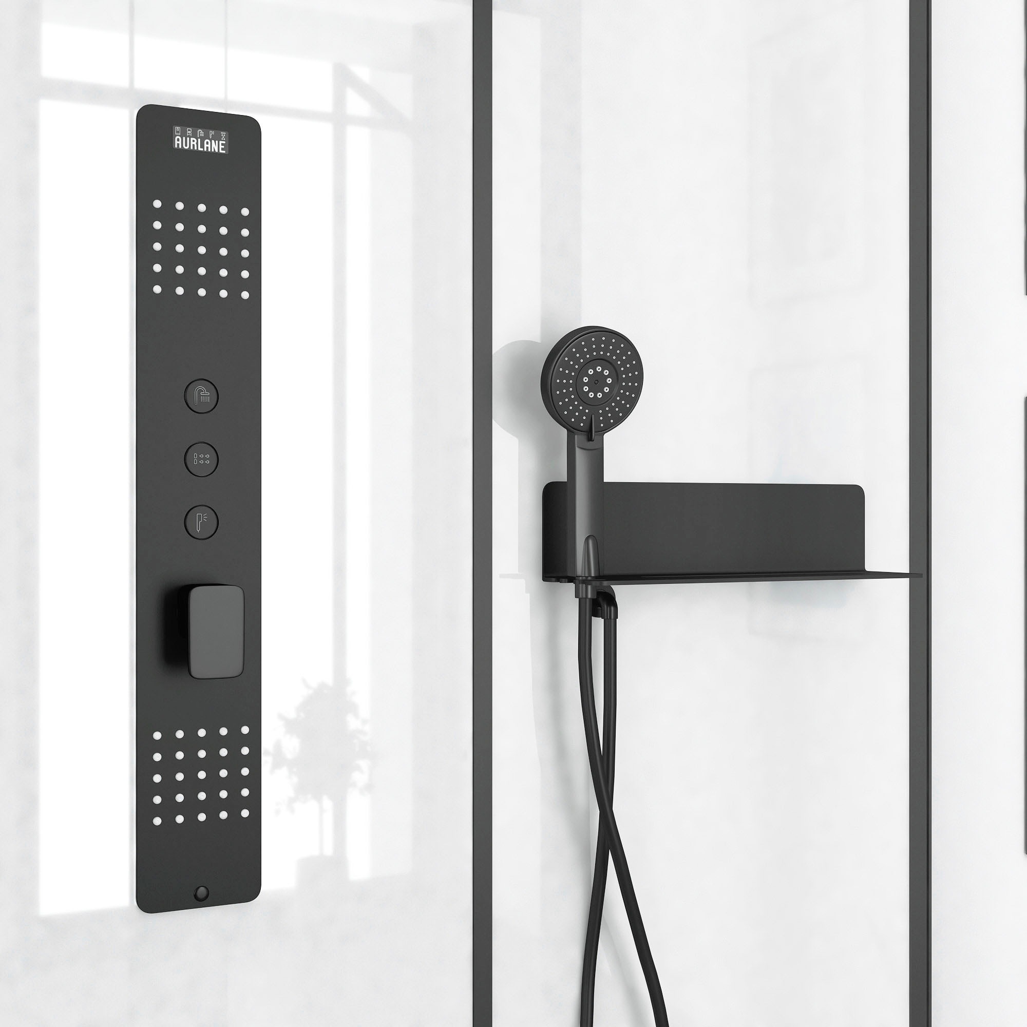 Marwell Komplettdusche »White Rectangle« inkl. Armaturen