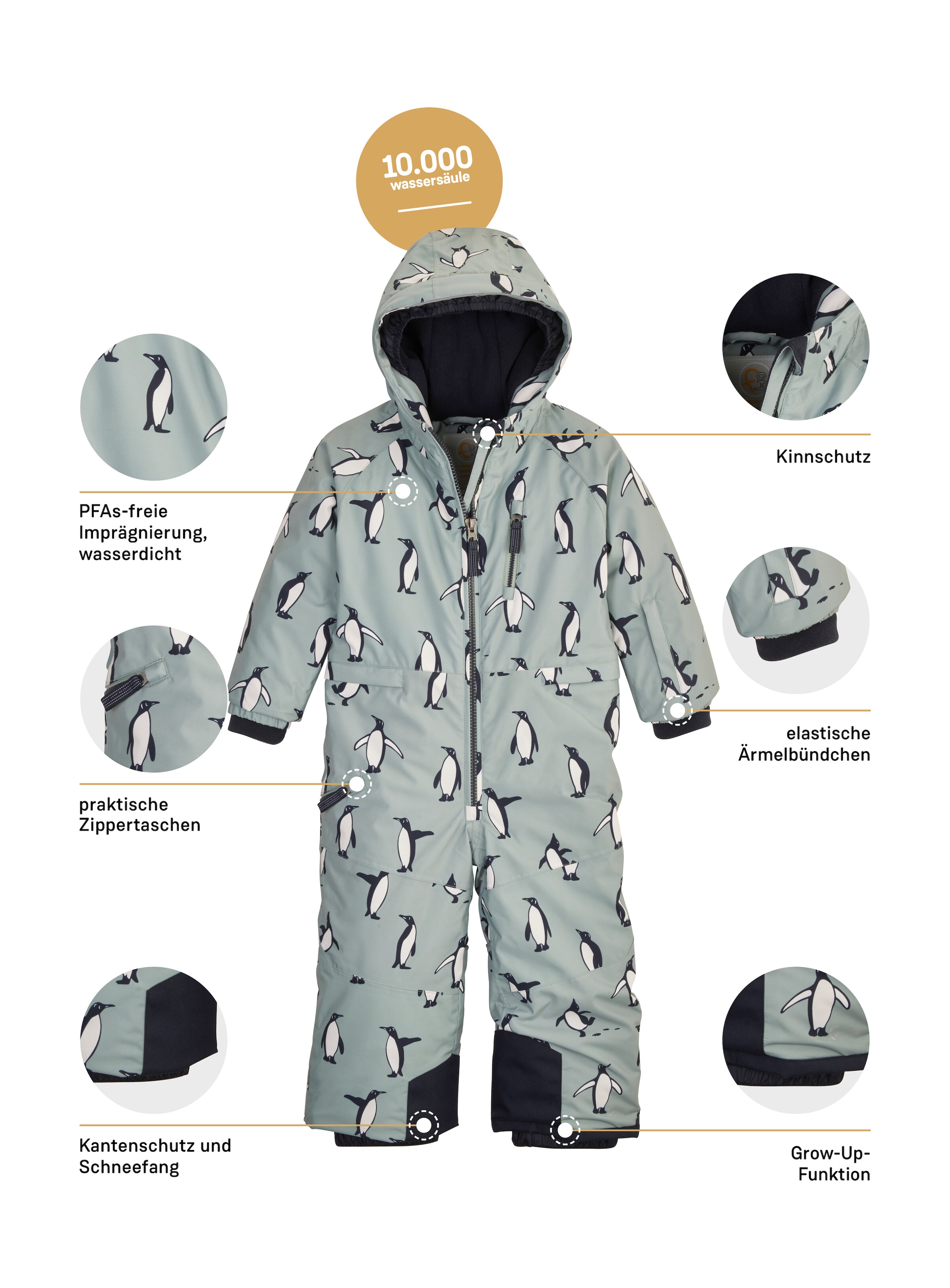 first instinct by killtec Overall »FISW 26 MNS ONPC«, Wasserdichter Skioverall mit Grow-Up-Funktion, reflektierender Print
