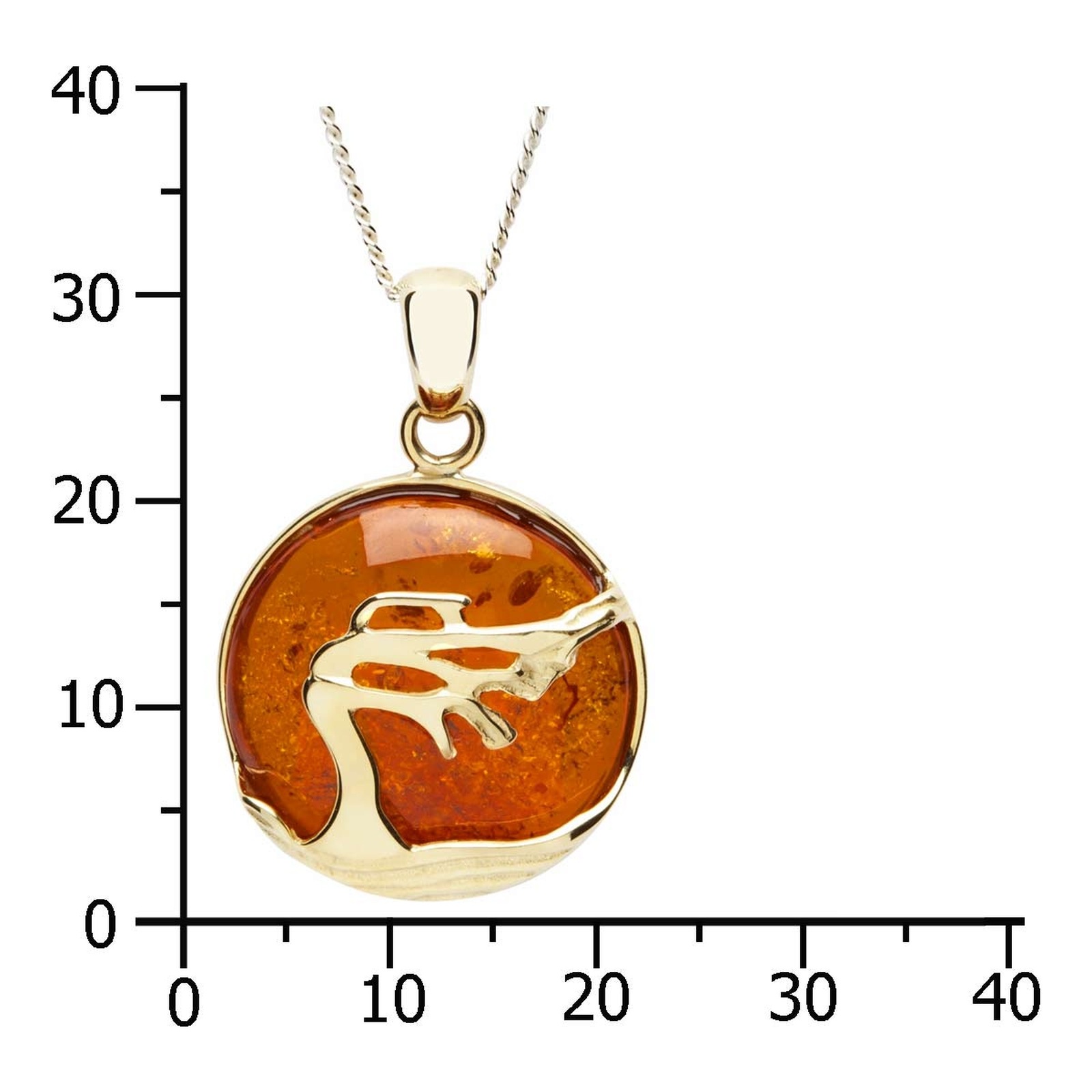 OSTSEE-SCHMUCK Kette und Anhänger Set »- Windflüchter 21 mm - Gold 333/000 - Bernstein«