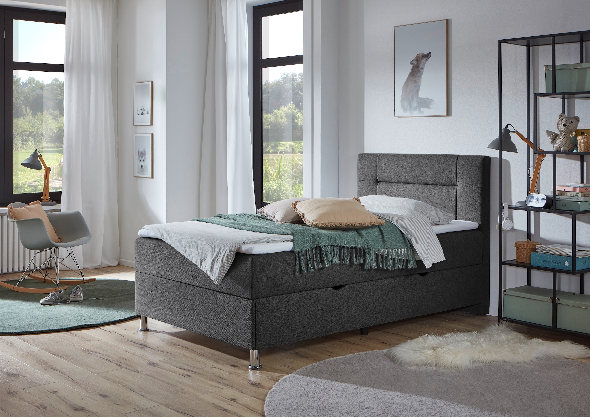 Home affaire Boxbett »Escalon mit Bettkasten, inkl. Topper« erhältlich in der Breite 120x200cm