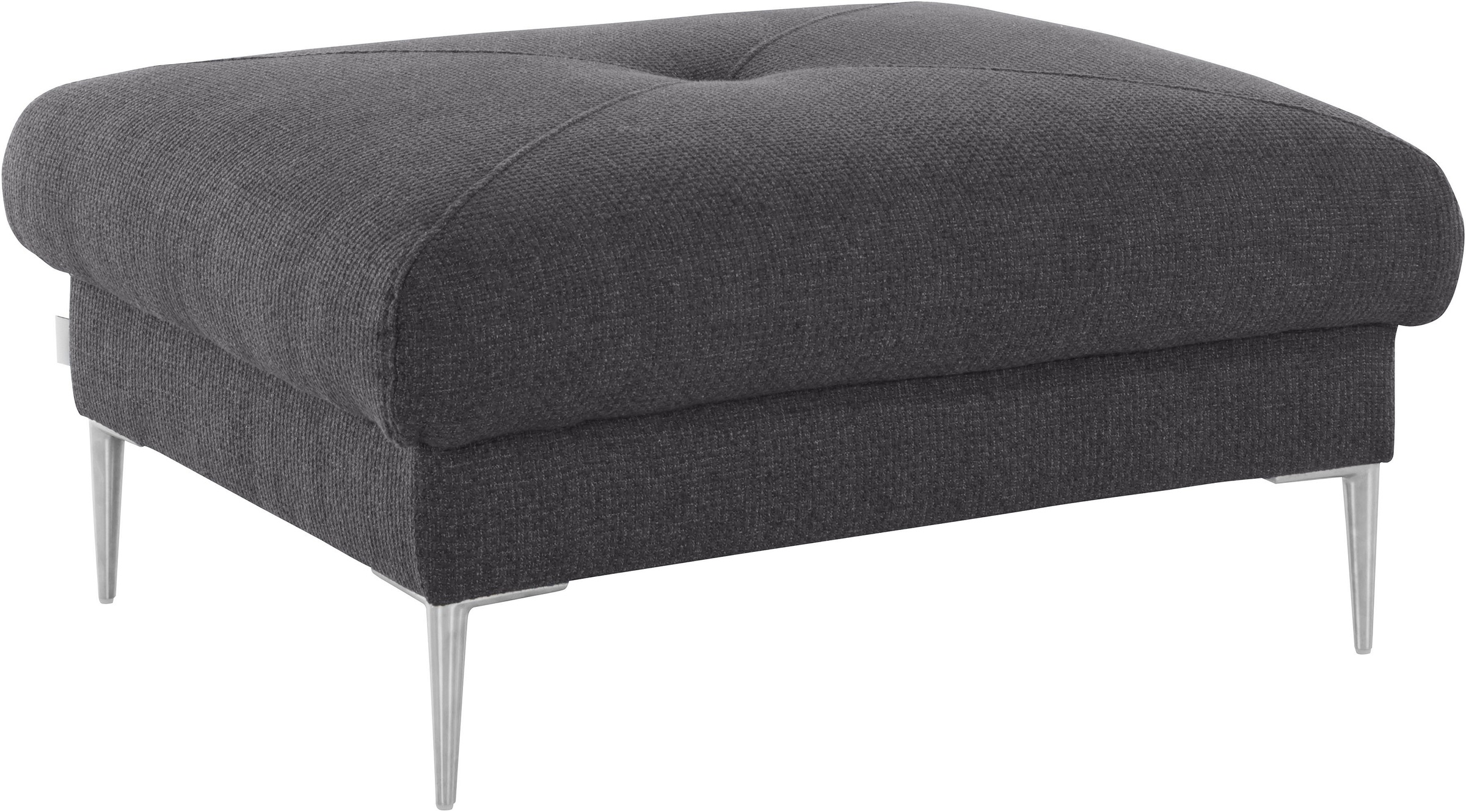 TRENDMANUFAKTUR Hocker »Chilltime, elegant und bequem durch Komfortsitzhöhe 46cm, hoher Fuß« mit eleganter Kreuznaht auf der Sitzfläche