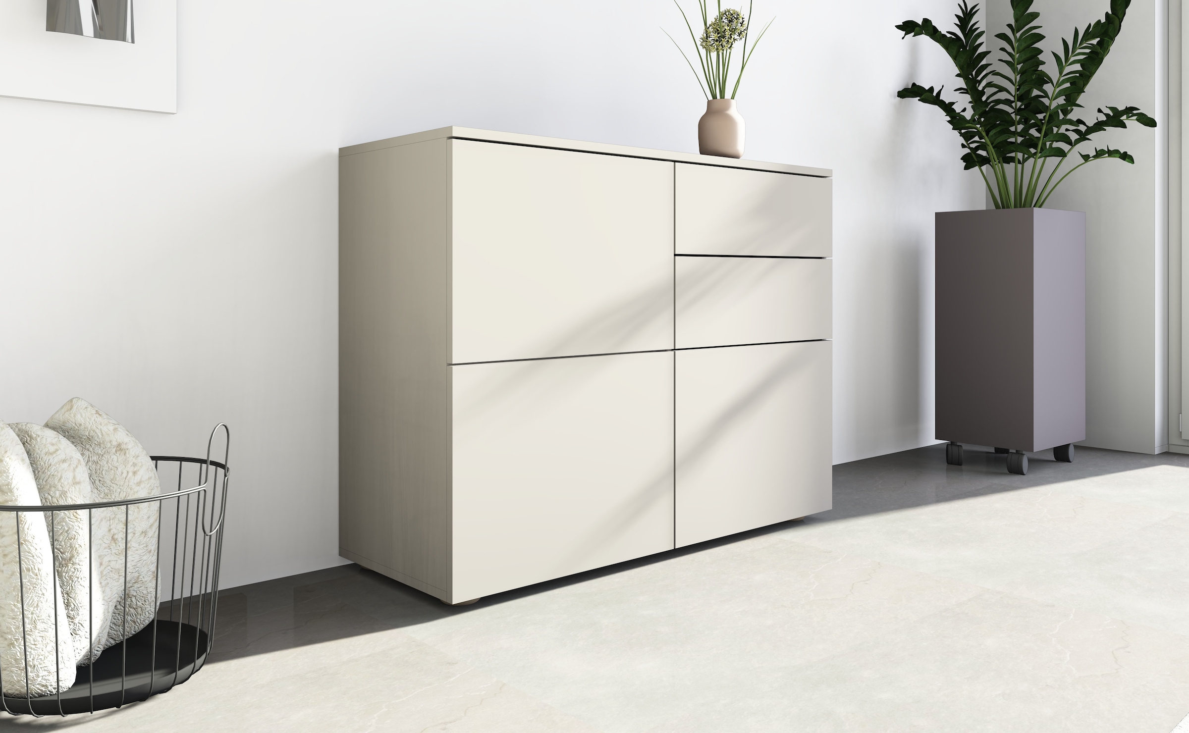 borchardt Möbel Kommode »Rova, Sideboard Breite 93 cm« Push-To-Open, verstellbare Einlegeböden, viel Stauraum, Breite 93cm