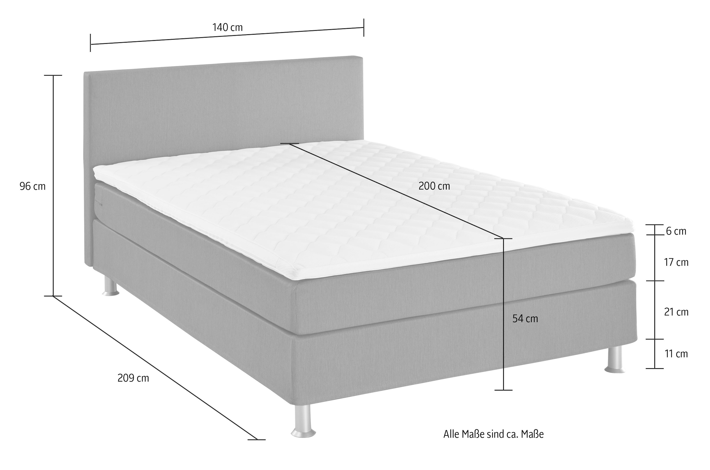 ATLANTIC home collection Boxbett »Edison«, inkl. Bonnellfederkern-Matratze und Topper