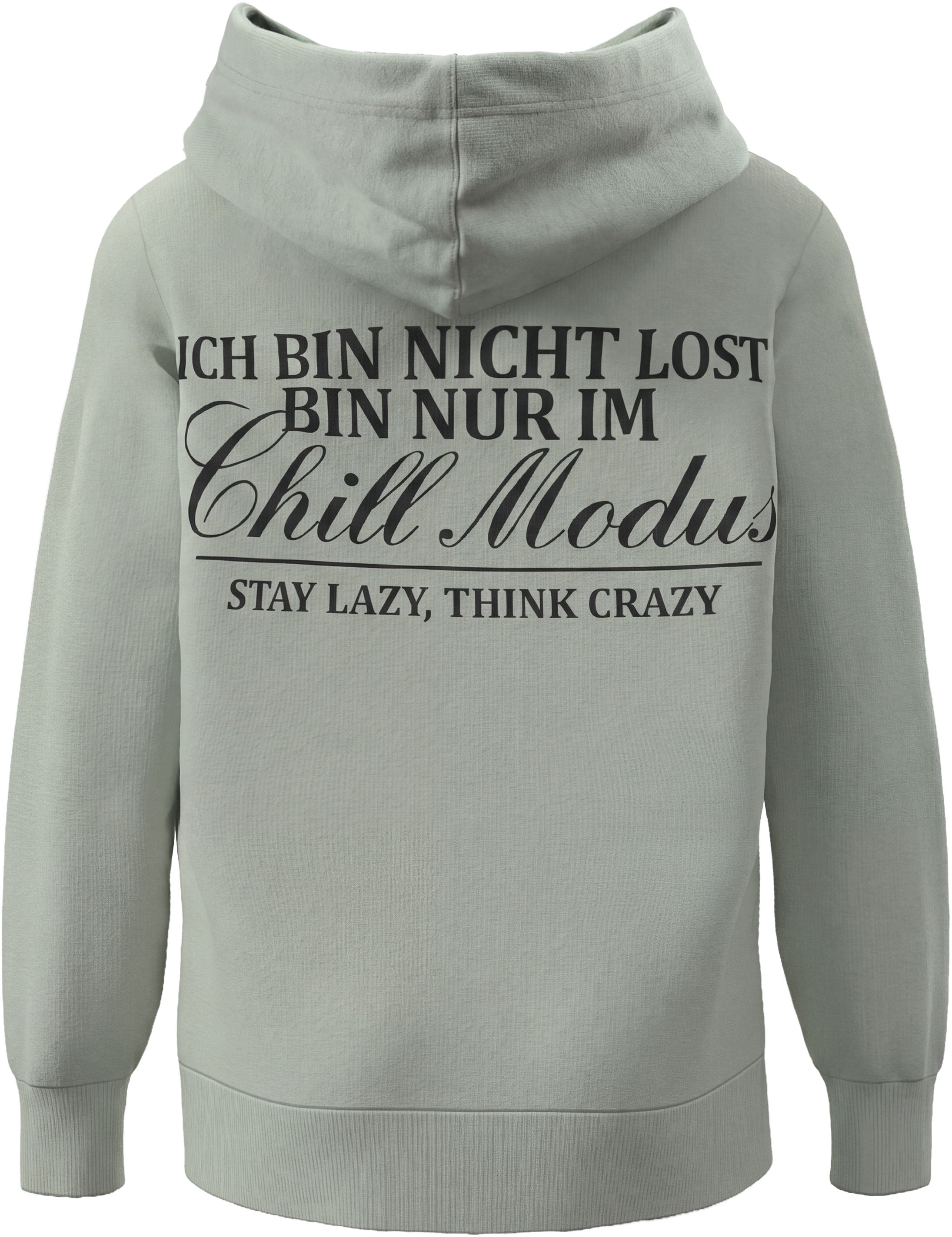 KIDSWORLD Kapuzensweatshirt »Hoodie mit Spruch vorne und hinten«, Sweatshirt mit Sprüchedruck, Langarm, hüftbedeckend, mit Kängurutasche
