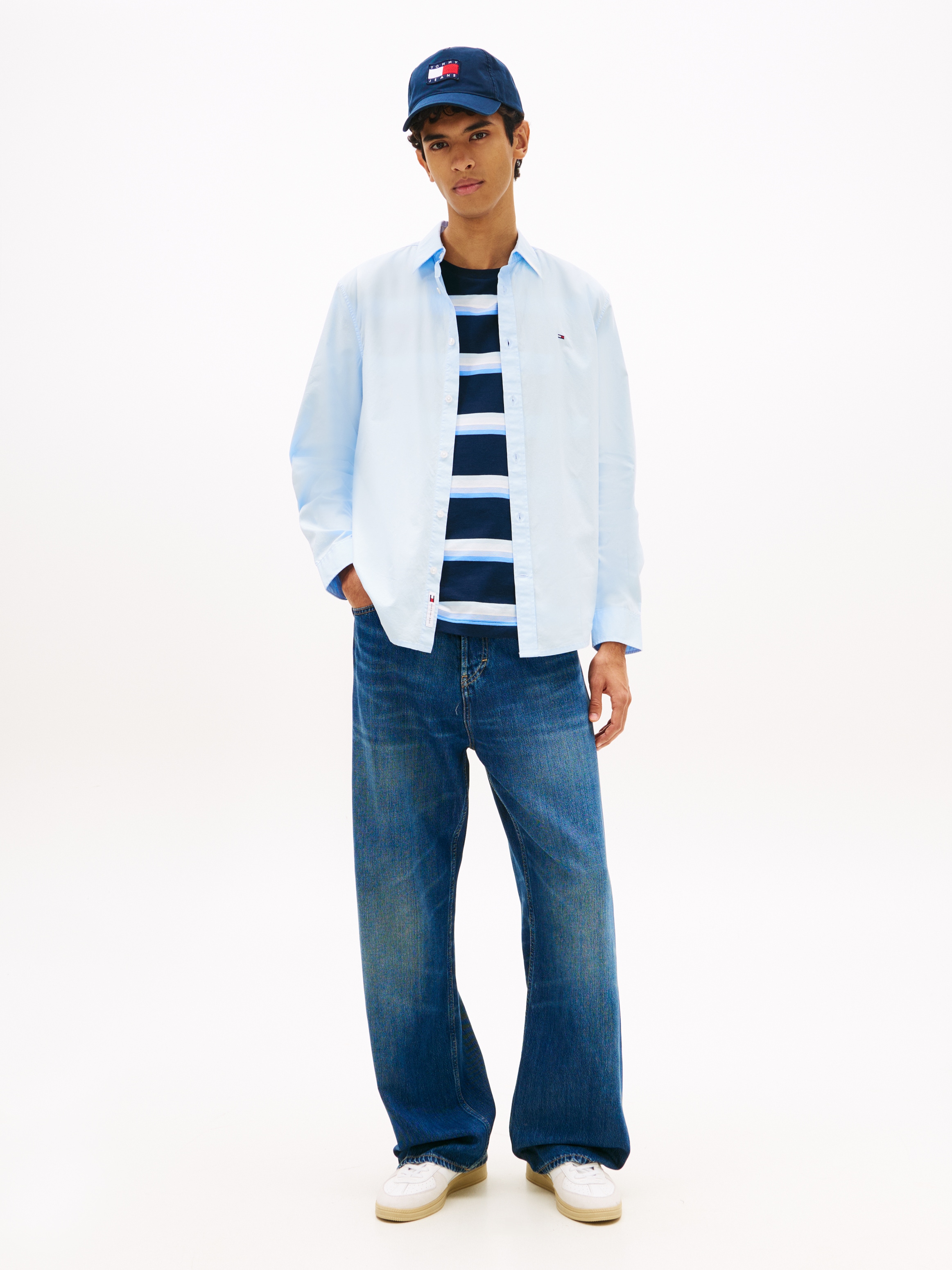 Tommy Jeans Langarmhemd »TJM POPLIN« Regular fit, Kentkragen