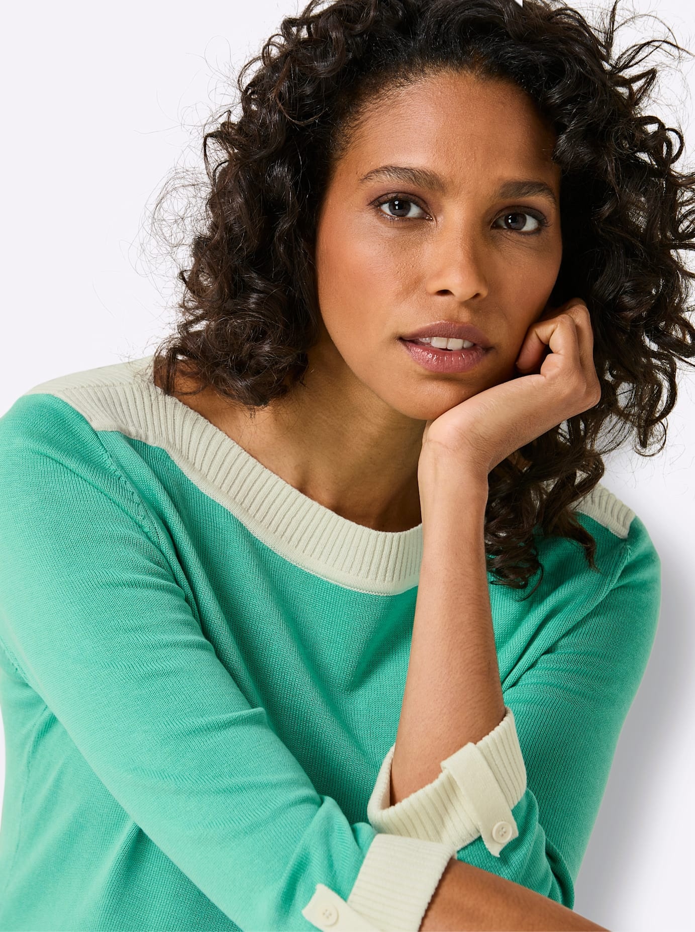 CREATION L PREMIUM 3/4 Arm-Pullover »Seiden-Baumwoll-Pullover«