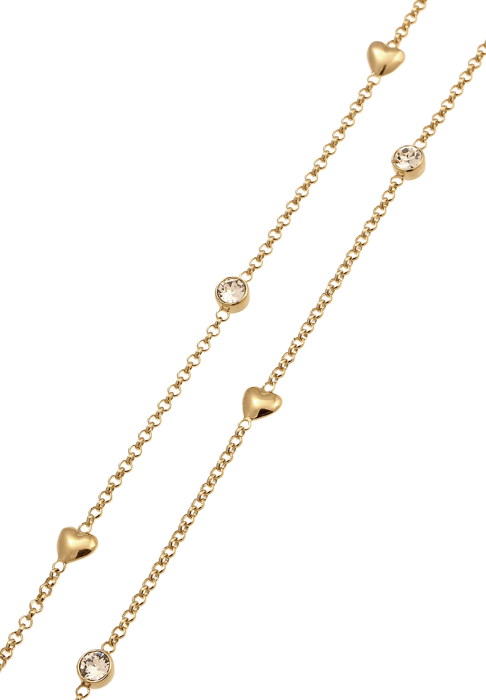 Elli Silberkette »Halskette Herz Weiß 925 Sterling Silber, mit Kristallen von Swarovski®«