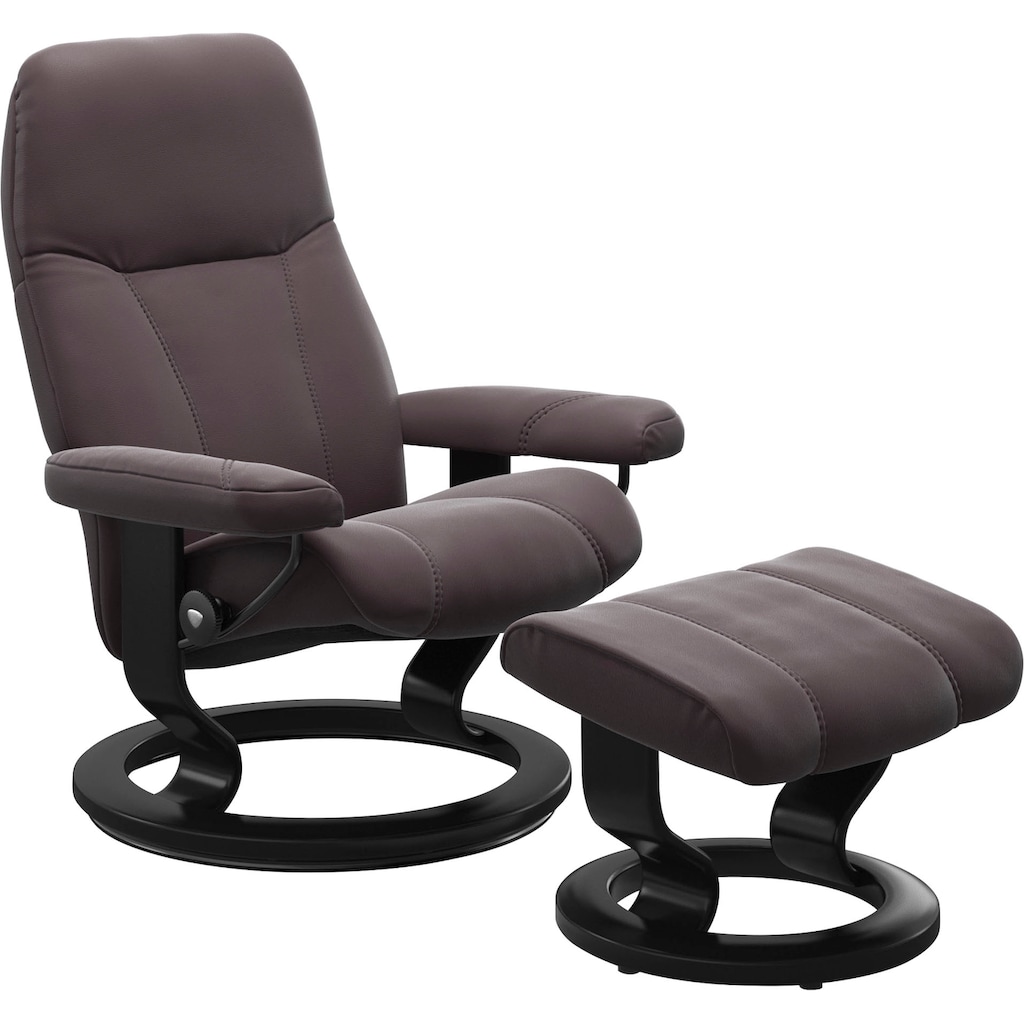 Stressless® Relaxsessel »Consul«, (Set, Relaxsessel mit Hocker), mit Hocker, mit Classic Base, Größe M, Gestell Schwarz