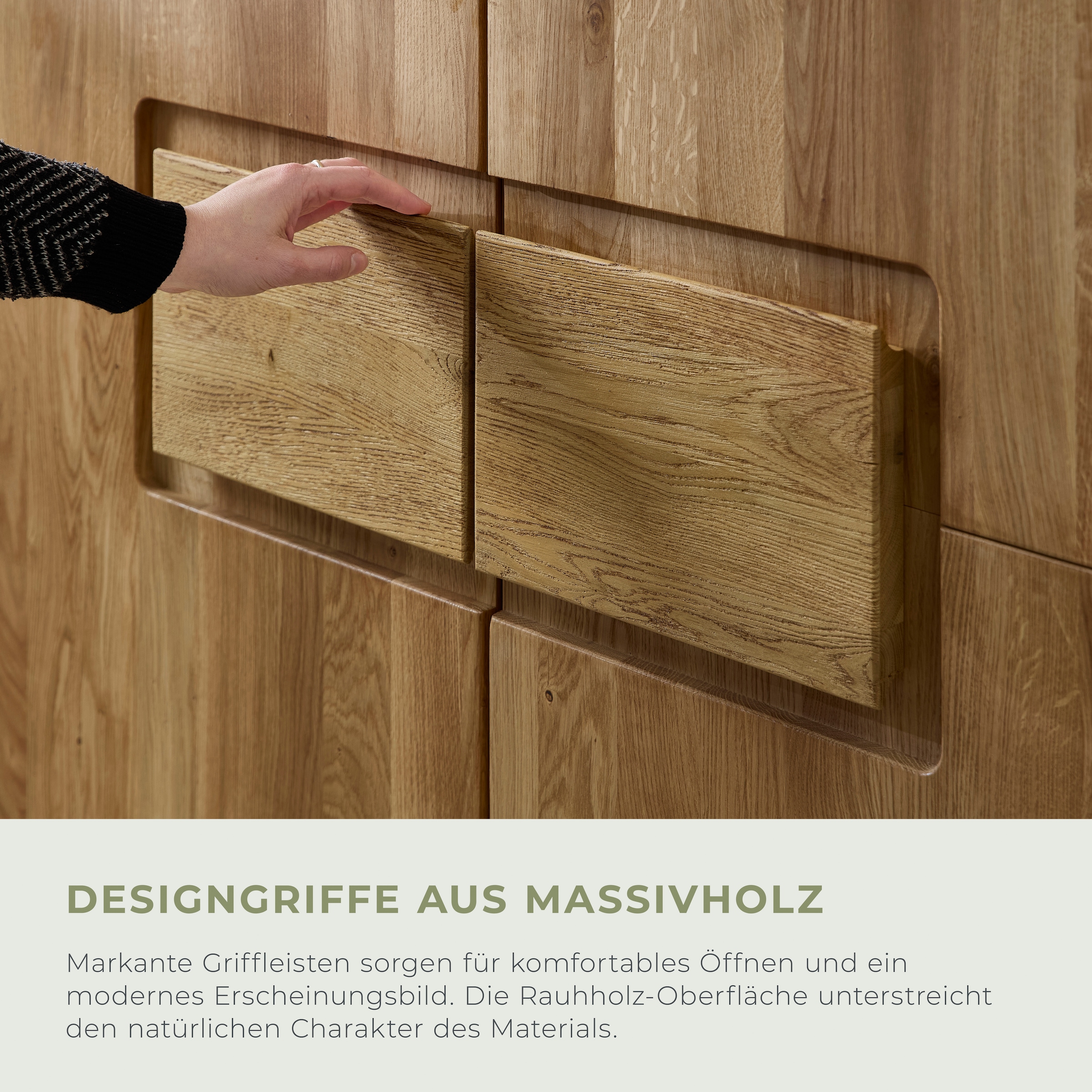 Home affaire Kleiderschrank »Ambroise, aus Wildeiche, inkl. Passepartout« Massivholz-Kleiderschrank, im 50 cm Raster planbar
