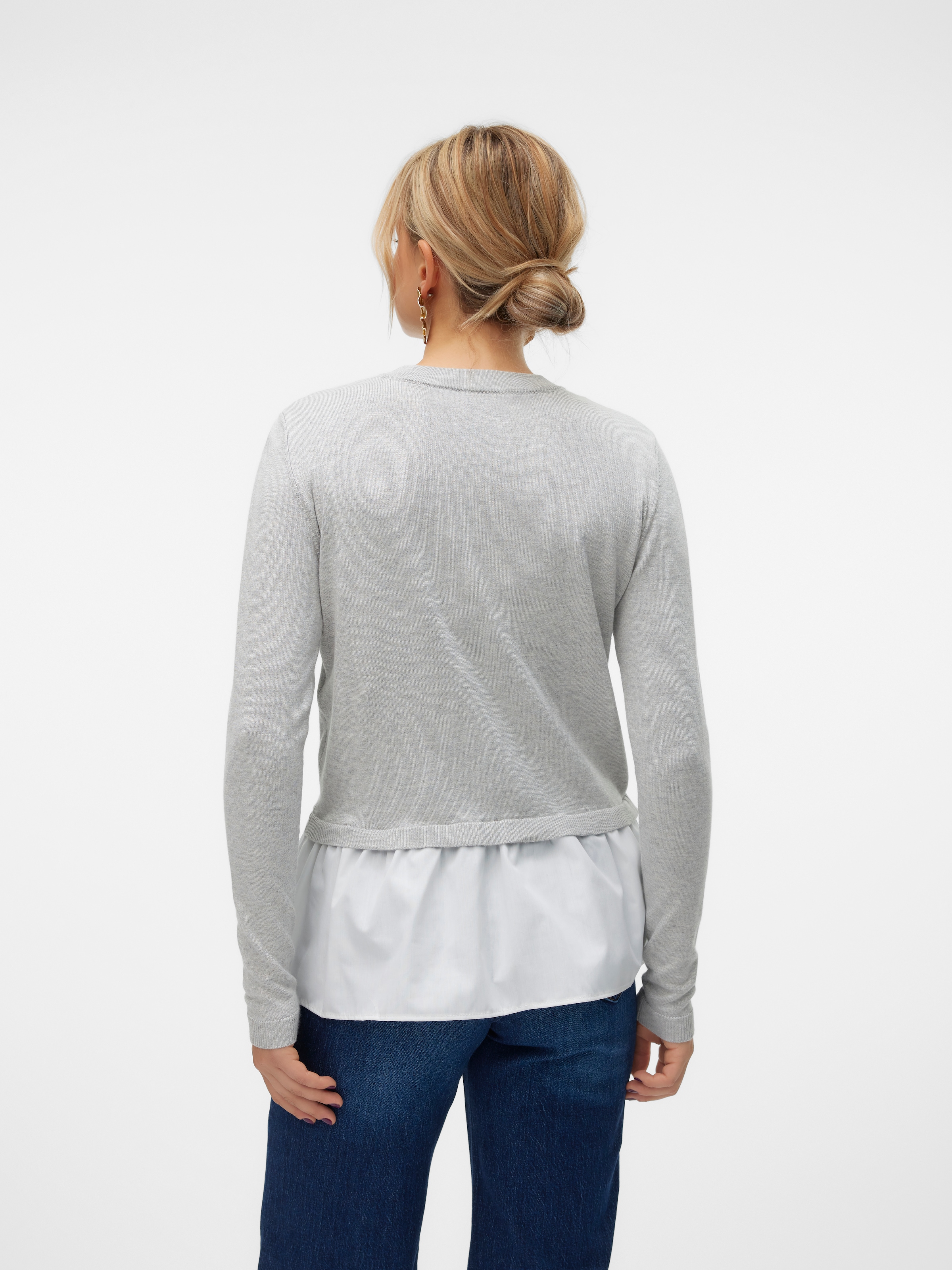 Vero Moda Rundhalspullover »VMJOSE LS O-NECK WVN MIX PULLOVER GA BOO«